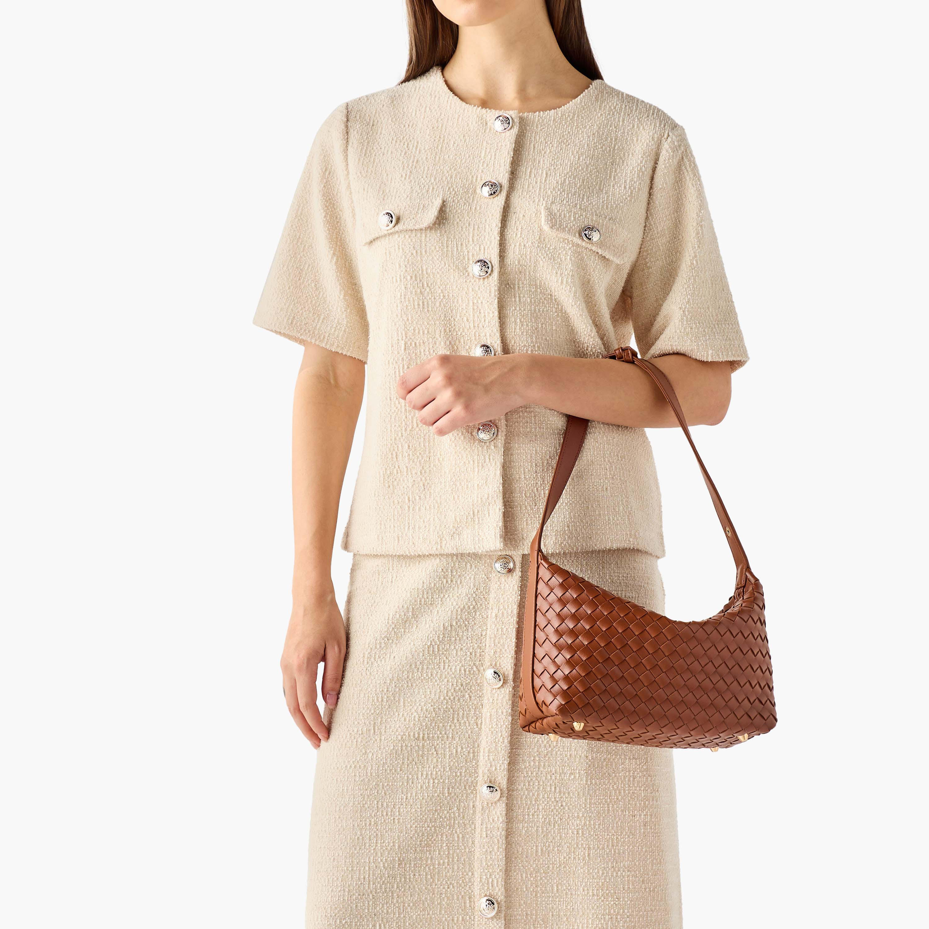Sasha Tia Textured Shoulder Bag with Strap Handle-women-bagsandwallets-handbags-image-2