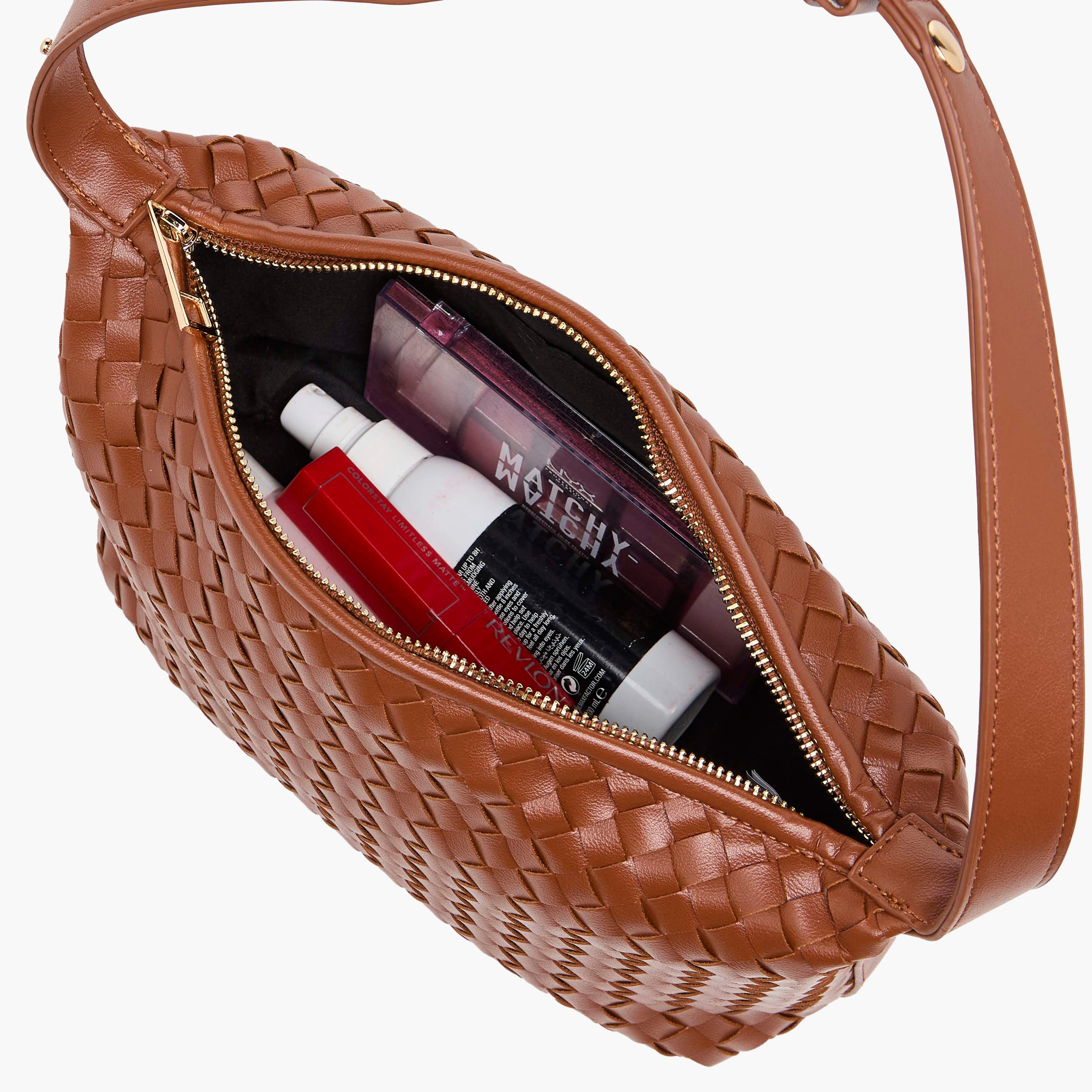 Sasha Tia Textured Shoulder Bag with Strap Handle-women-bagsandwallets-handbags-image-8