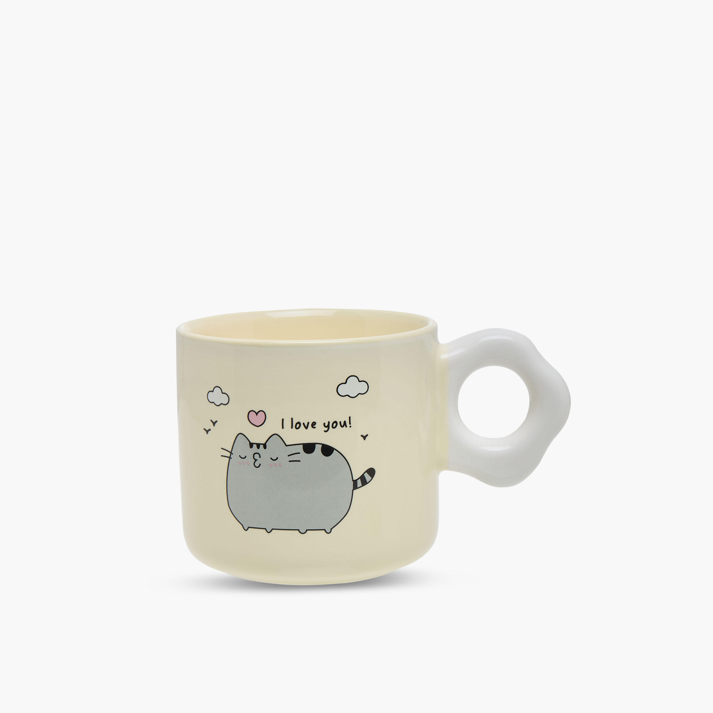 Cat Slogan Print Bone China Mug with Curvy Handle - 320 ml-household-dining-teaandcoffee-mugsandcups-image-1