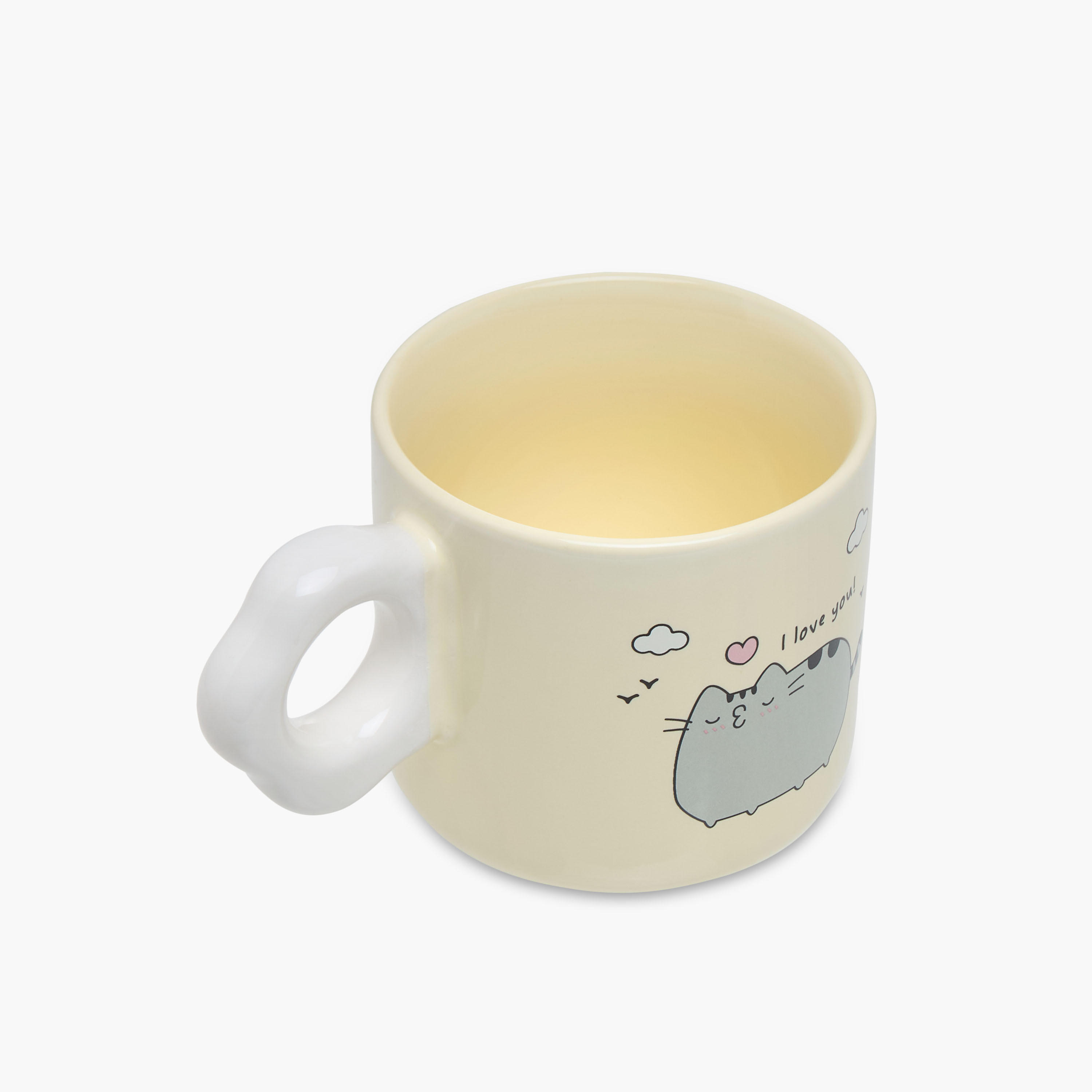 Cat Slogan Print Bone China Mug with Curvy Handle - 320 ml-household-dining-teaandcoffee-mugsandcups-image-2