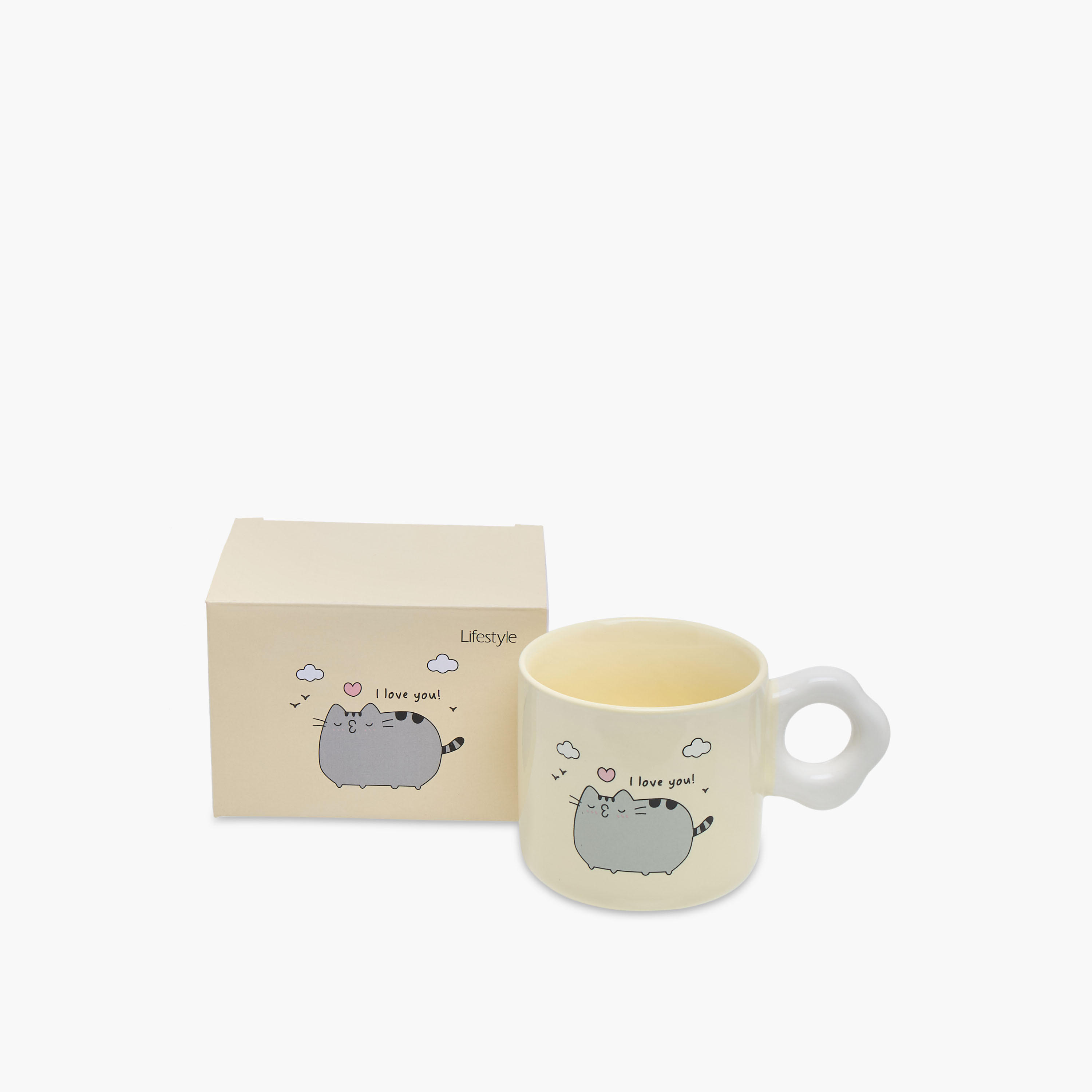 Cat Slogan Print Bone China Mug with Curvy Handle - 320 ml-household-dining-teaandcoffee-mugsandcups-image-4