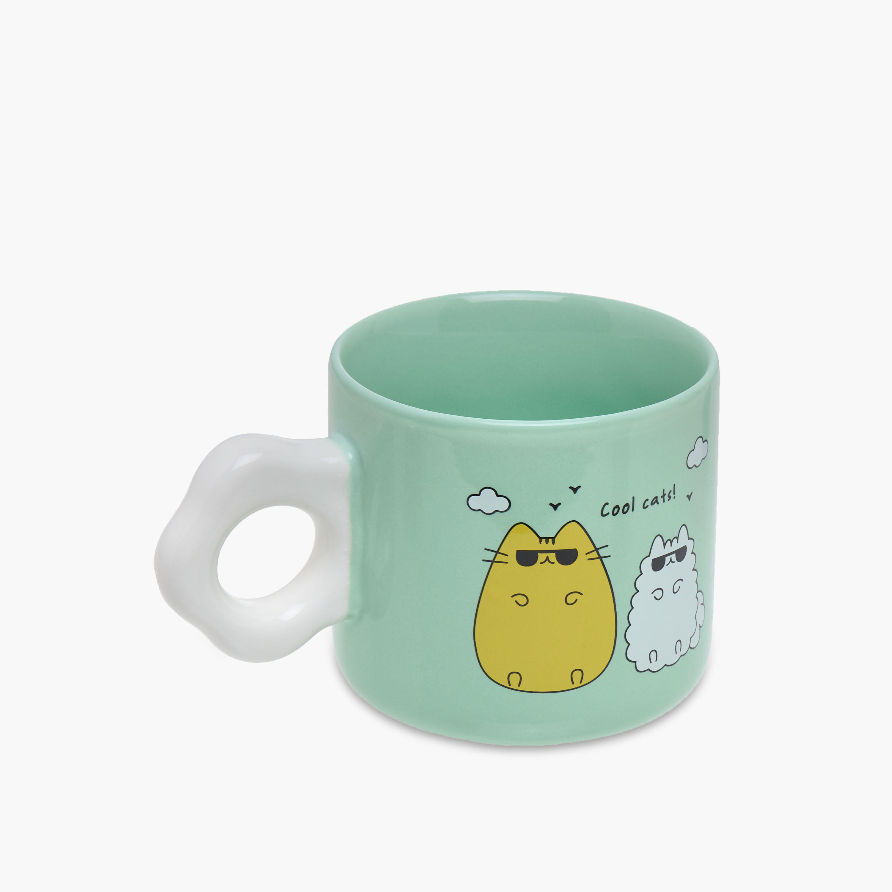Cat Graphic Print Bone China Mug with Curvy Handle - 320 ml-household-dining-teaandcoffee-mugsandcups-image-2