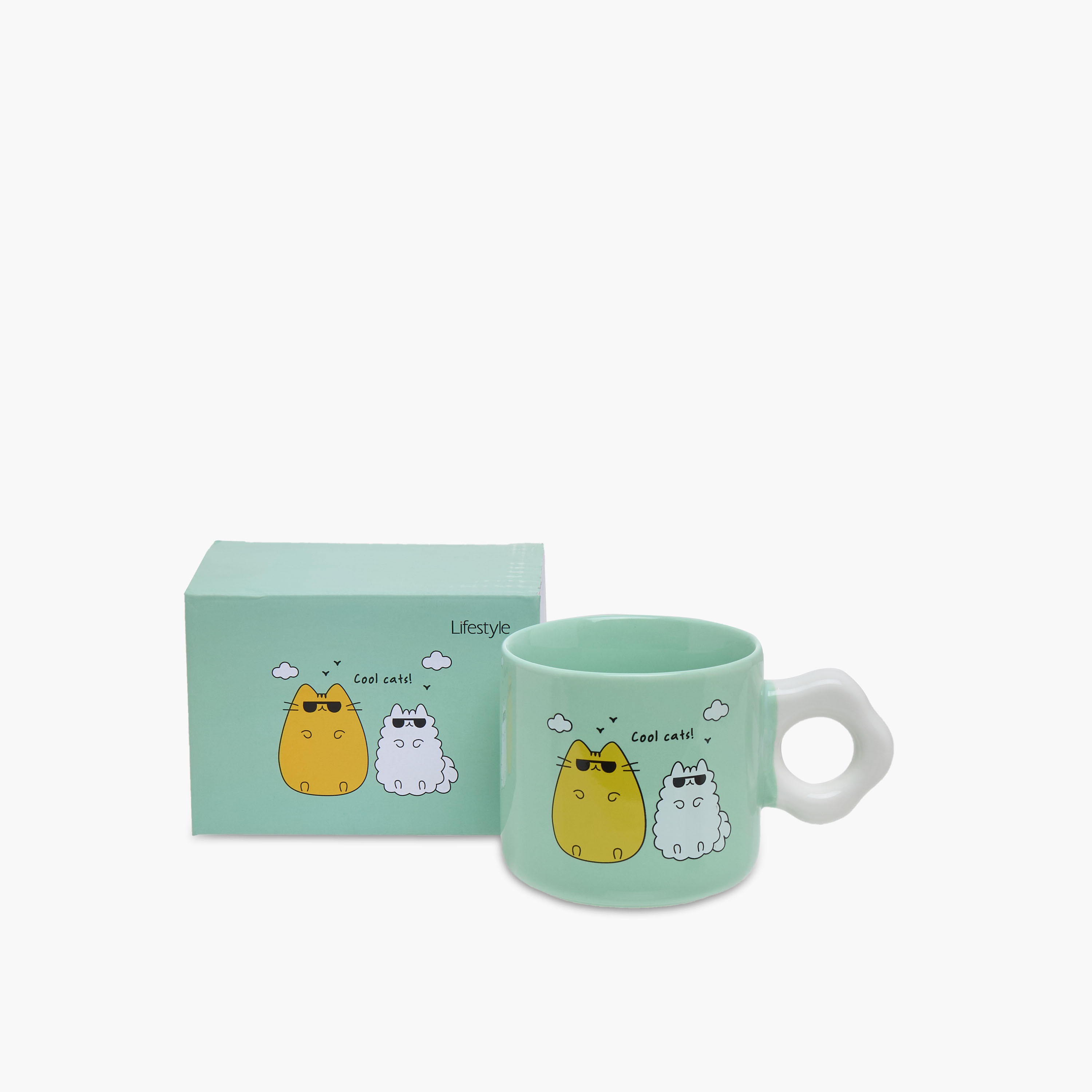 Cat Graphic Print Bone China Mug with Curvy Handle - 320 ml-household-dining-teaandcoffee-mugsandcups-image-4