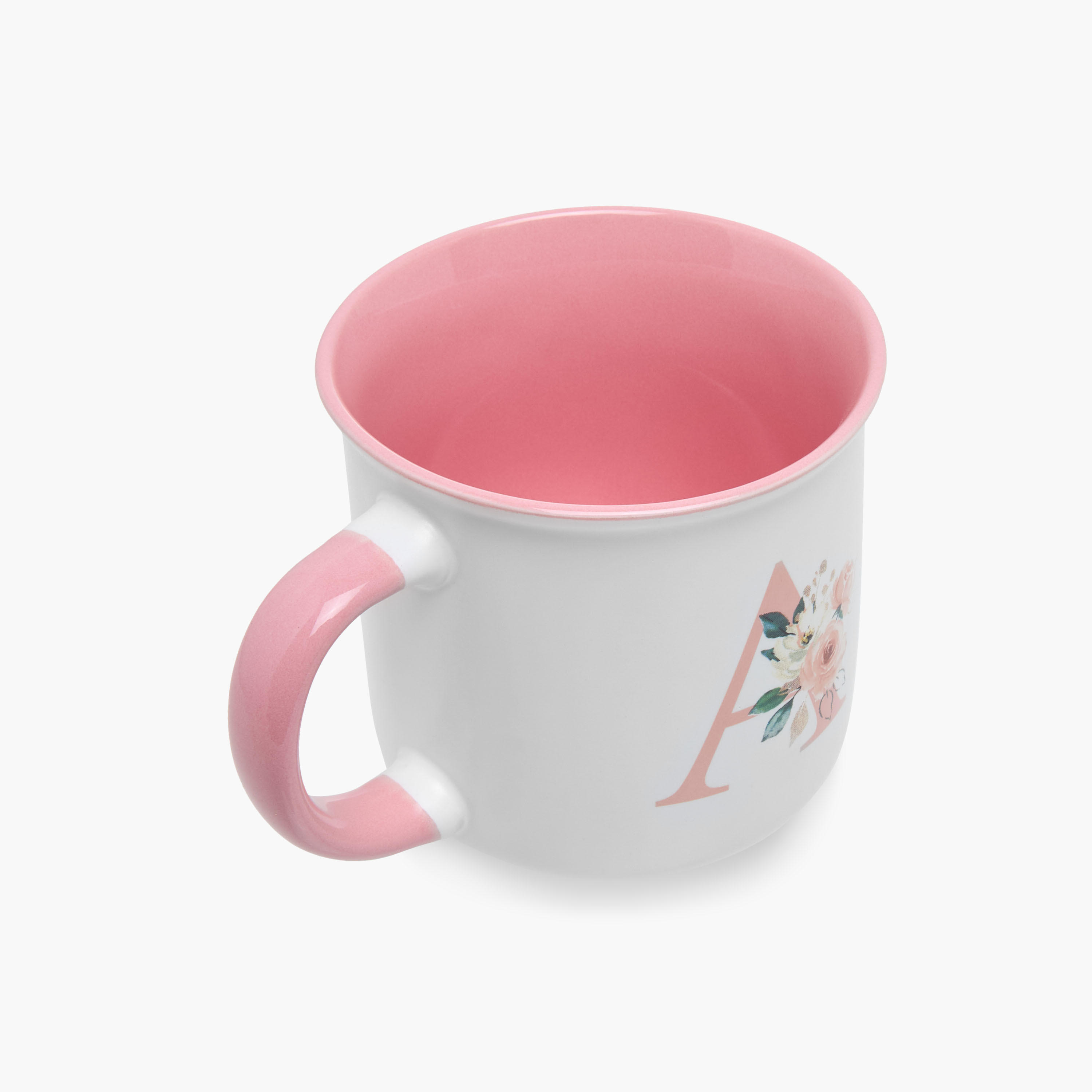 Floral Print Bone China Mug with Initial A - 355 ml-household-dining-teaandcoffee-mugsandcups-image-2
