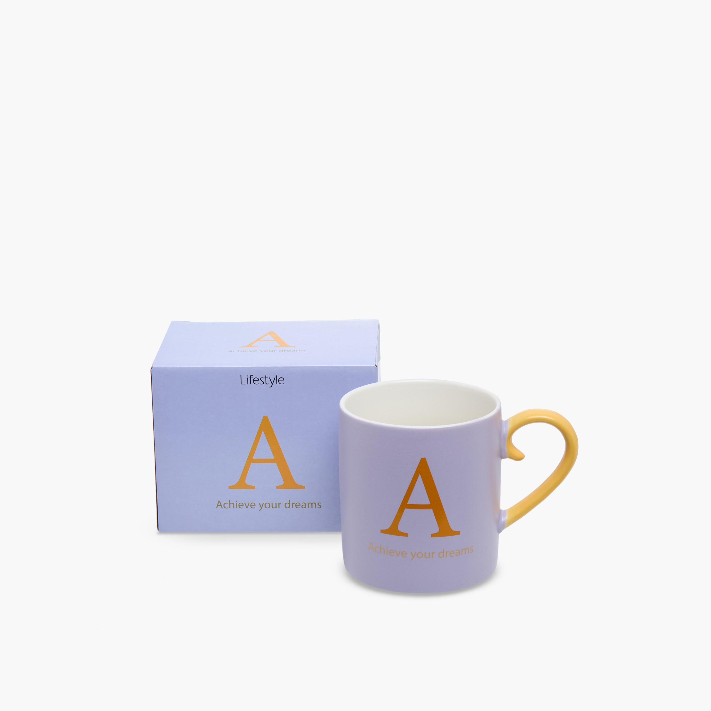 Slogan Print Bone China Mug with Initial A-household-dining-teaandcoffee-mugsandcups-image-4