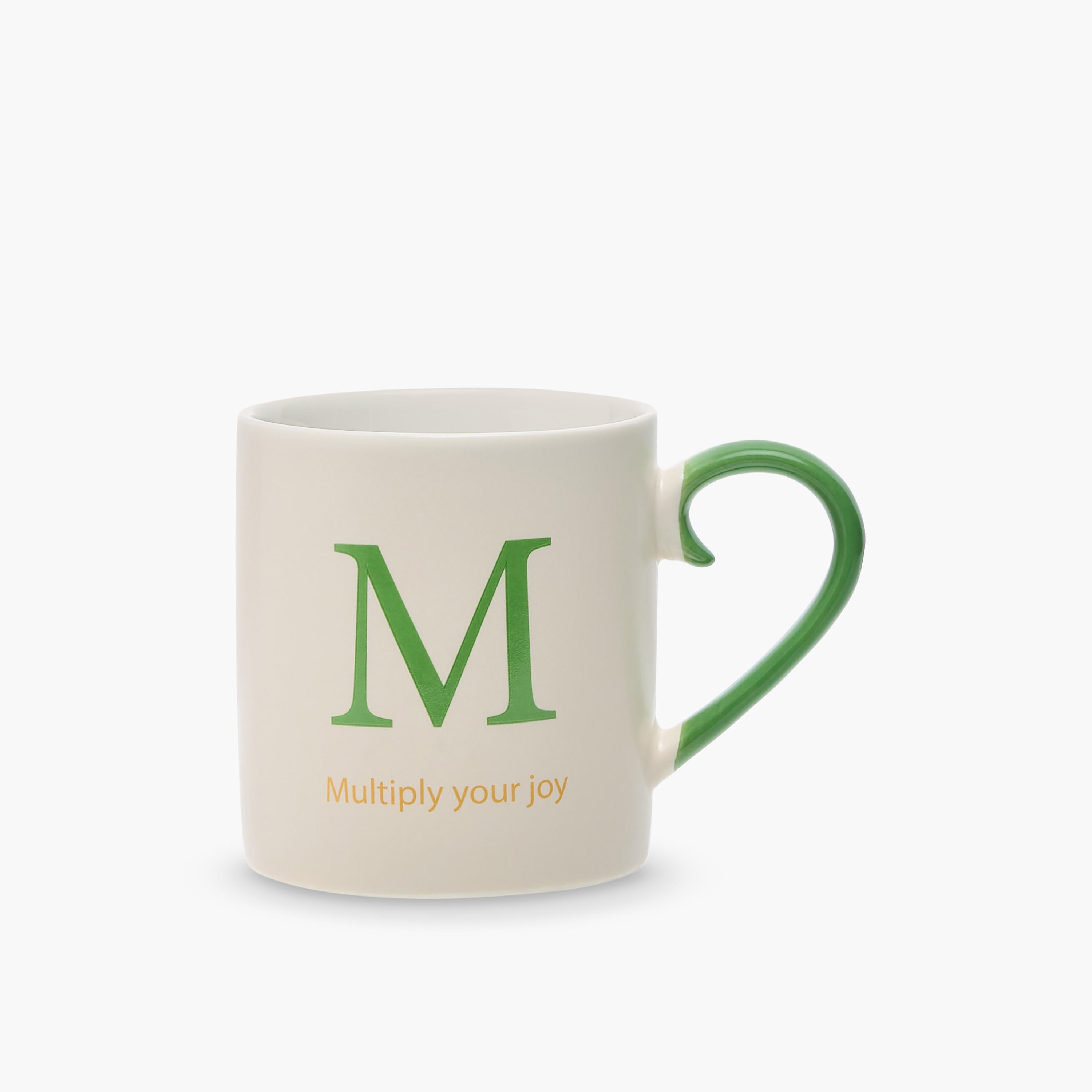 Slogan Print Bone China Mug with Initial M-household-dining-teaandcoffee-mugsandcups-image-1