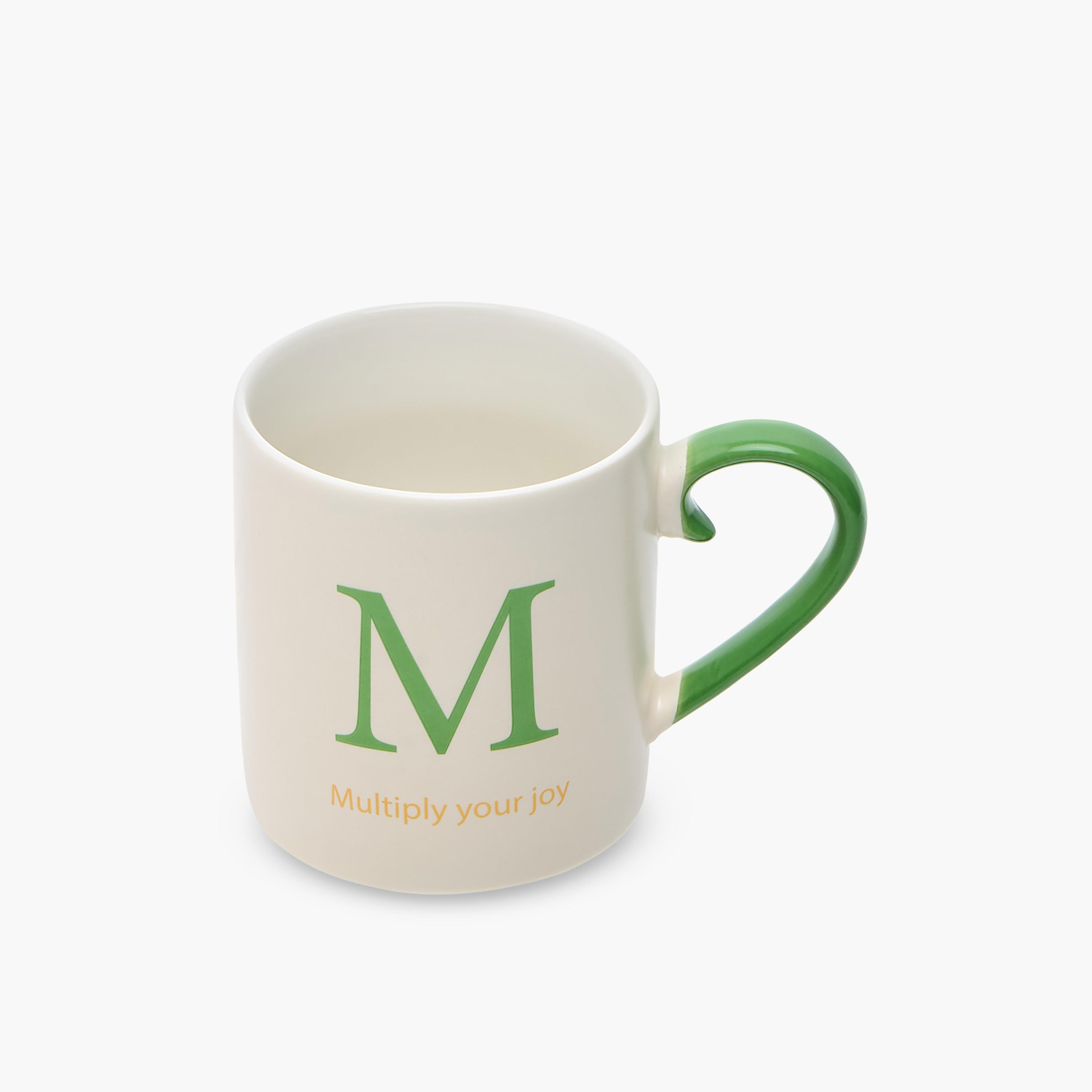 Slogan Print Bone China Mug with Initial M-household-dining-teaandcoffee-mugsandcups-image-2