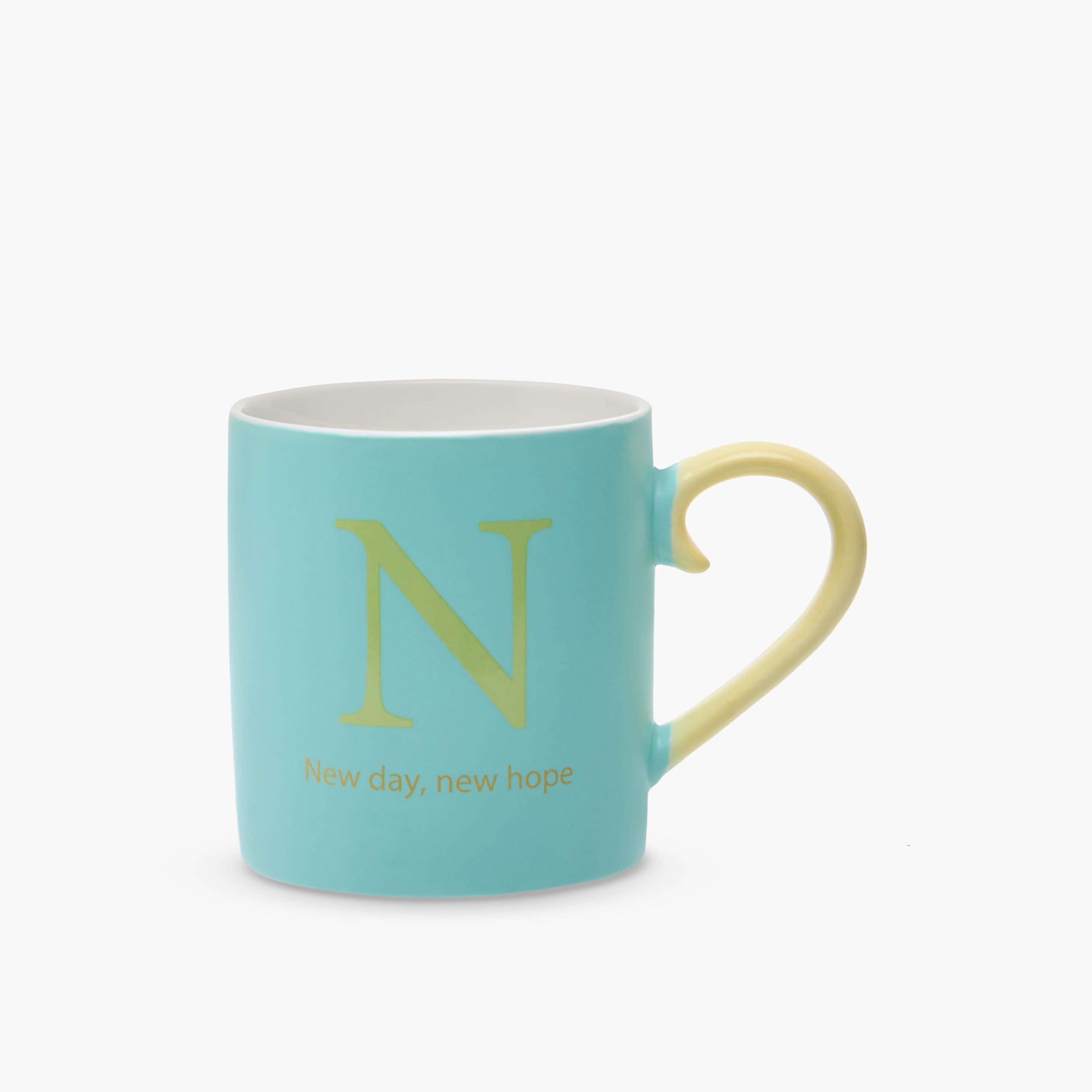 Slogan Print Bone China Mug with Initial N-household-dining-teaandcoffee-mugsandcups-image-1
