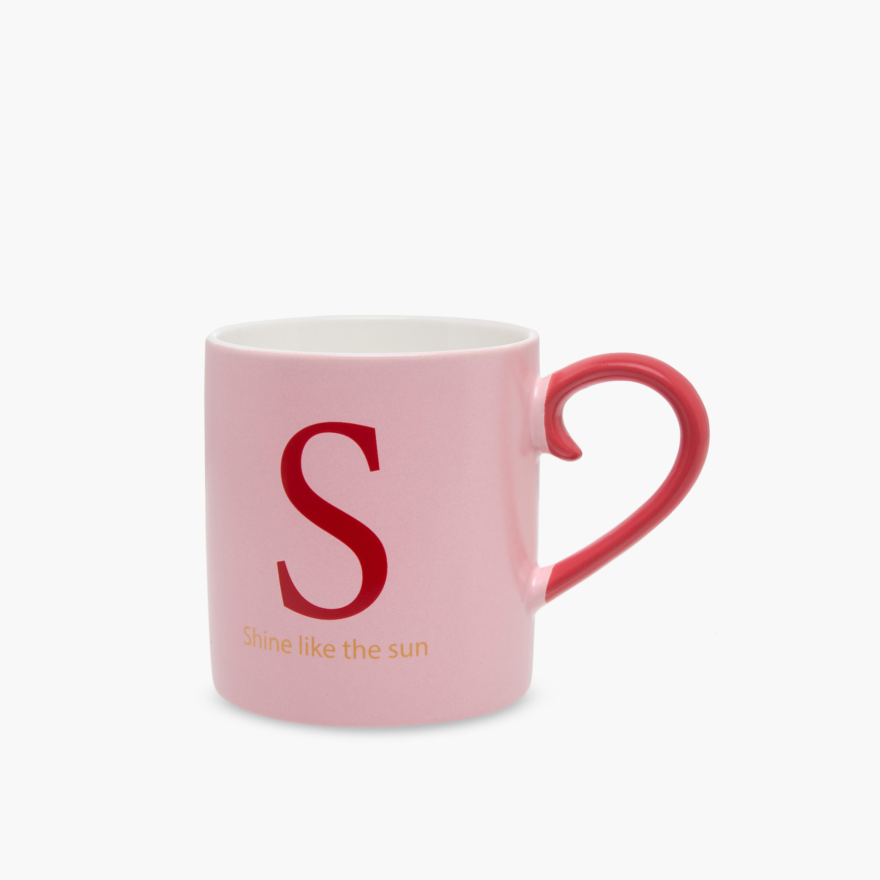 Slogan Print Bone China Mug with Initial S-household-dining-teaandcoffee-mugsandcups-image-1