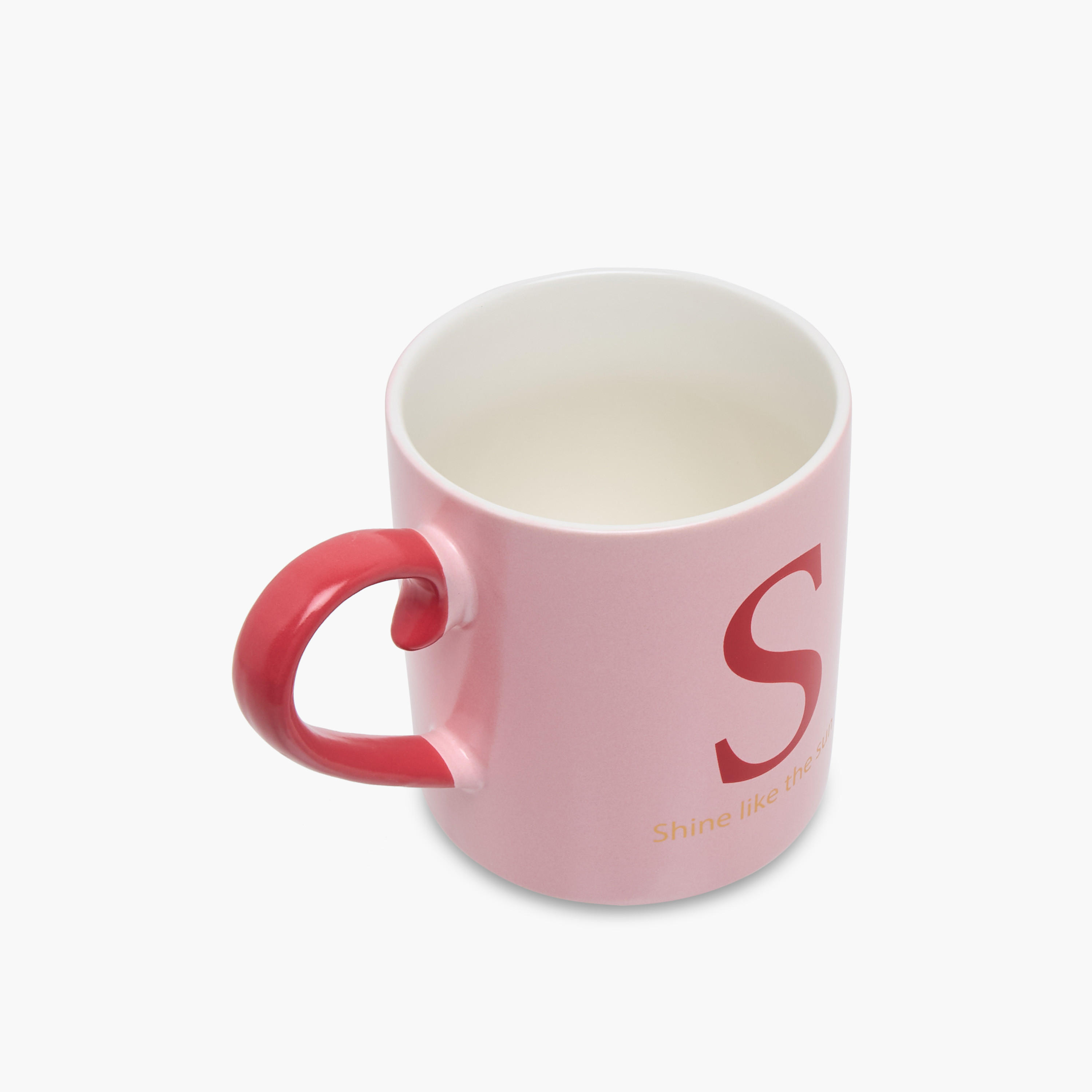 Slogan Print Bone China Mug with Initial S-household-dining-teaandcoffee-mugsandcups-image-2
