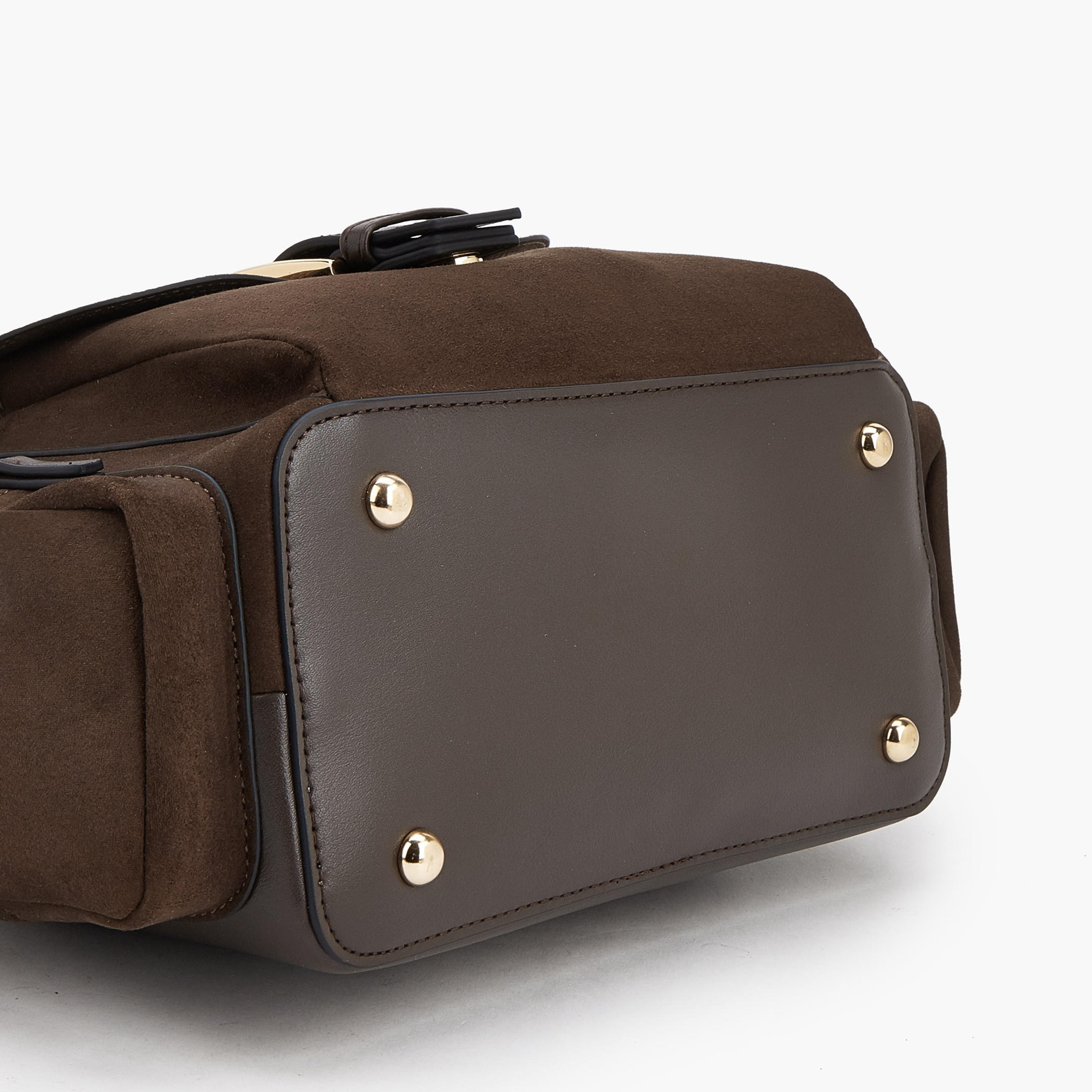 Celeste Suede Shoulder Bag with Buckle Detail-women-bagsandwallets-handbags-image-7