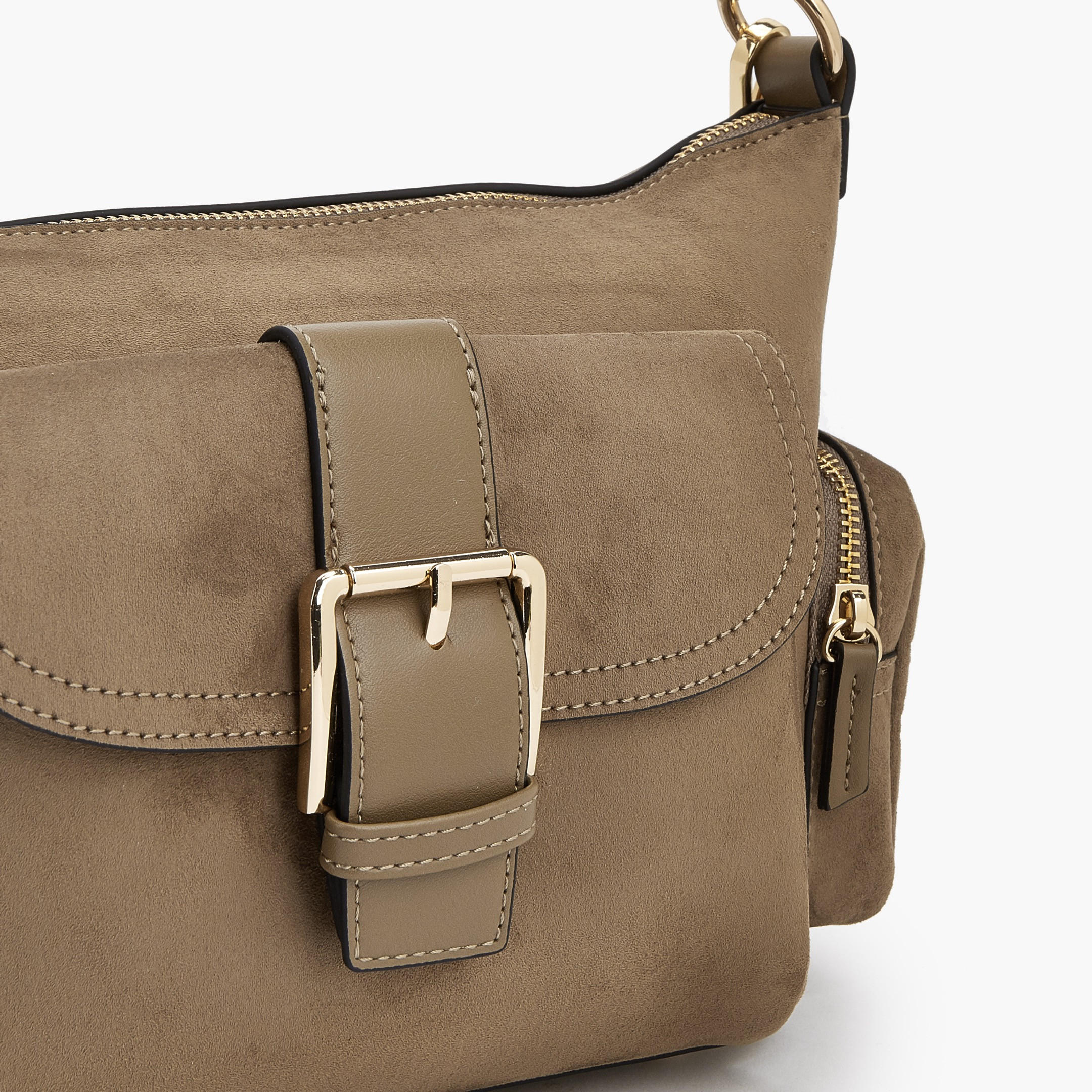 Celeste Suede Shoulder Bag with Buckle Detail-women-bagsandwallets-handbags-image-6