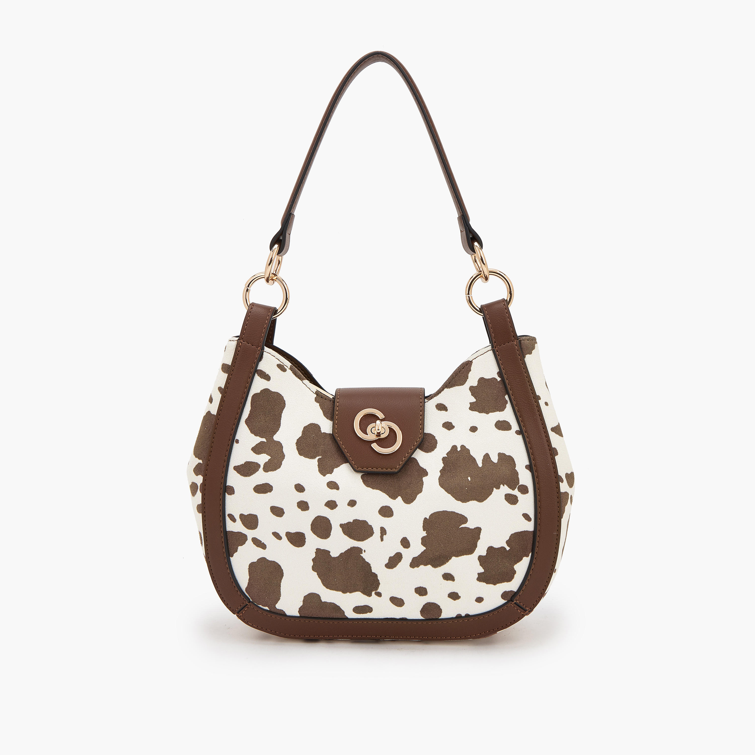 Celeste Animal Print Shoulder Bag with Twist Lock Closure-women-bagsandwallets-handbags-image-1