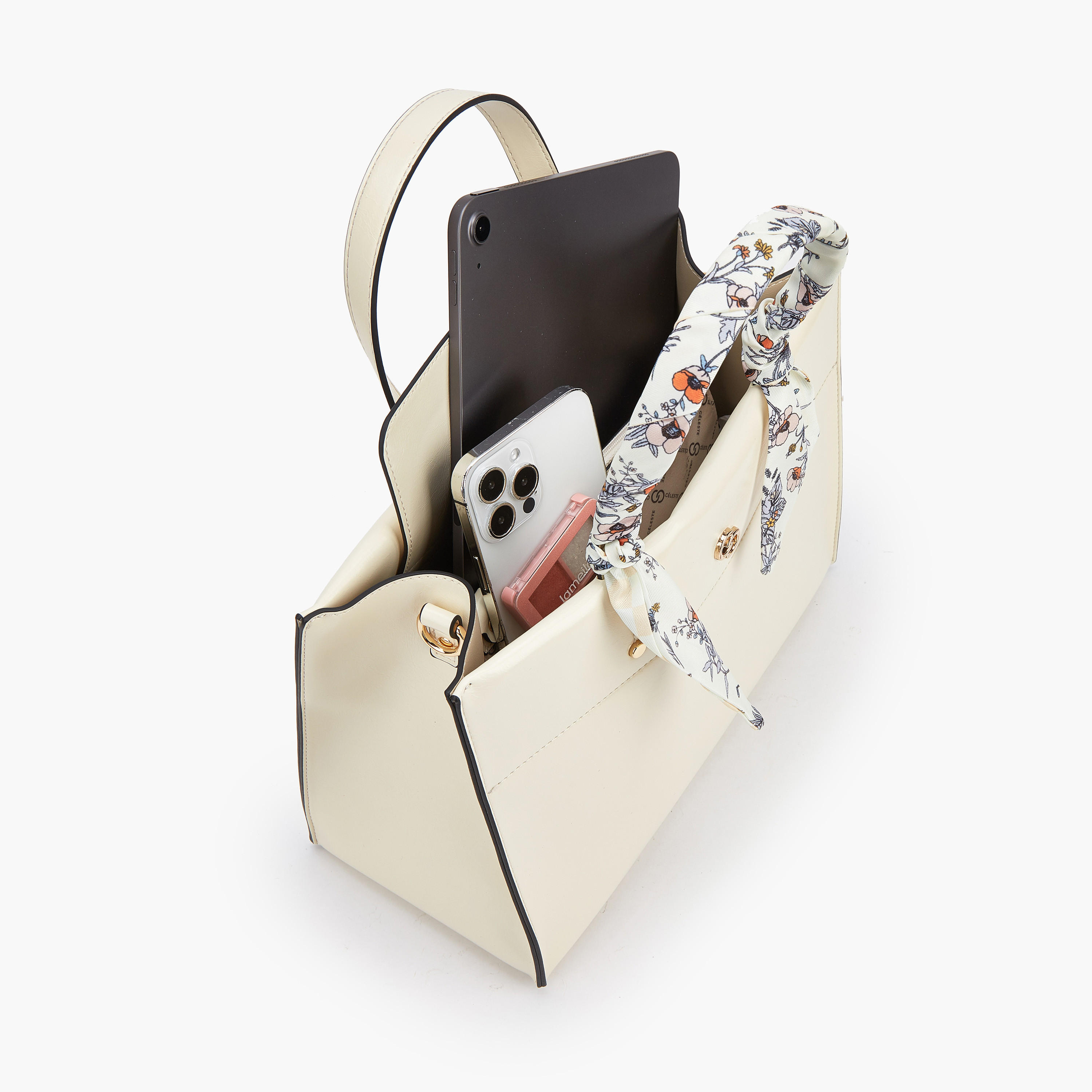 Celeste Scarf Accent Tote Bag with Double Handles-women-bagsandwallets-handbags-image-8