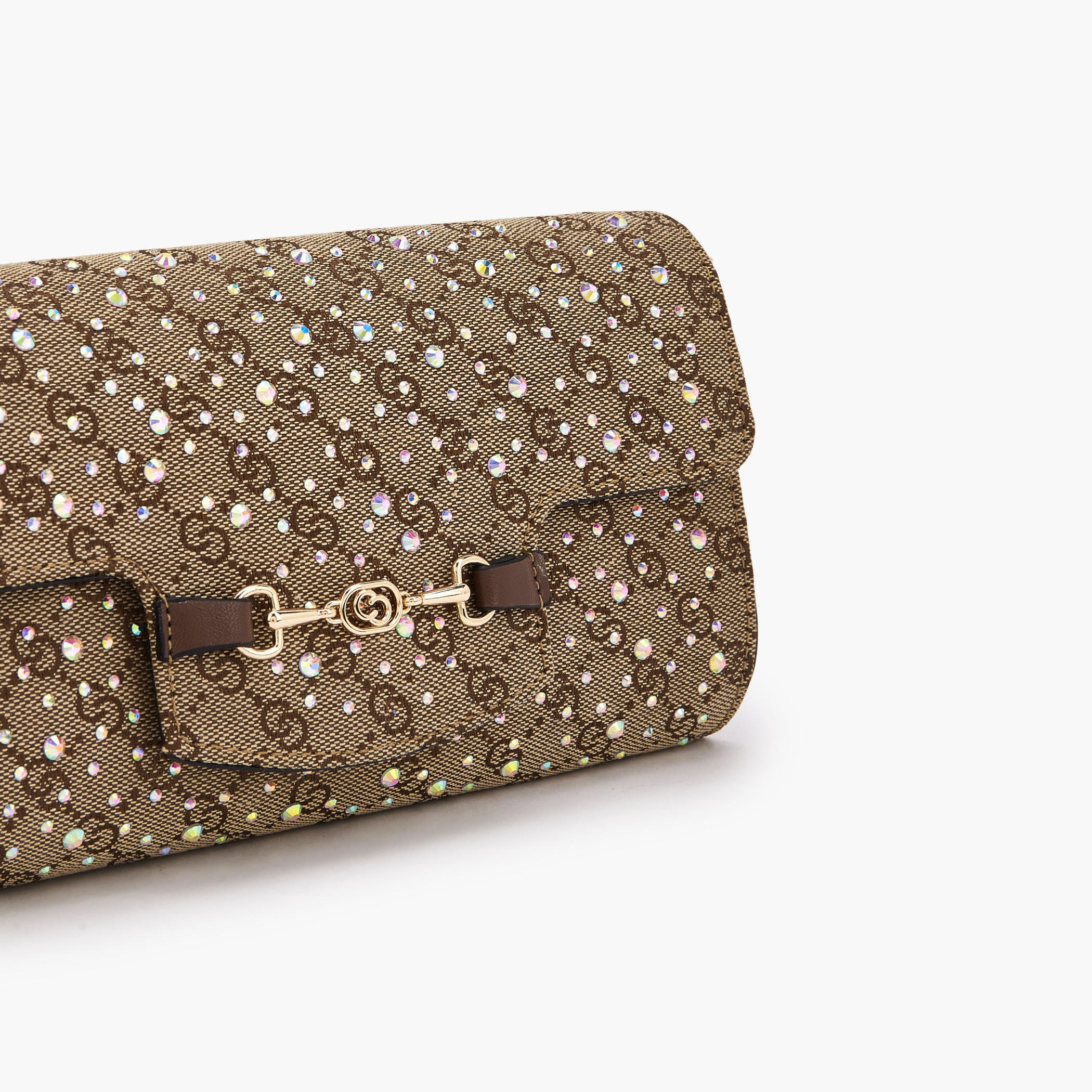 Celeste Monogram Embellished Clutch with Chain Strap-women-bagsandwallets-handbags-image-4