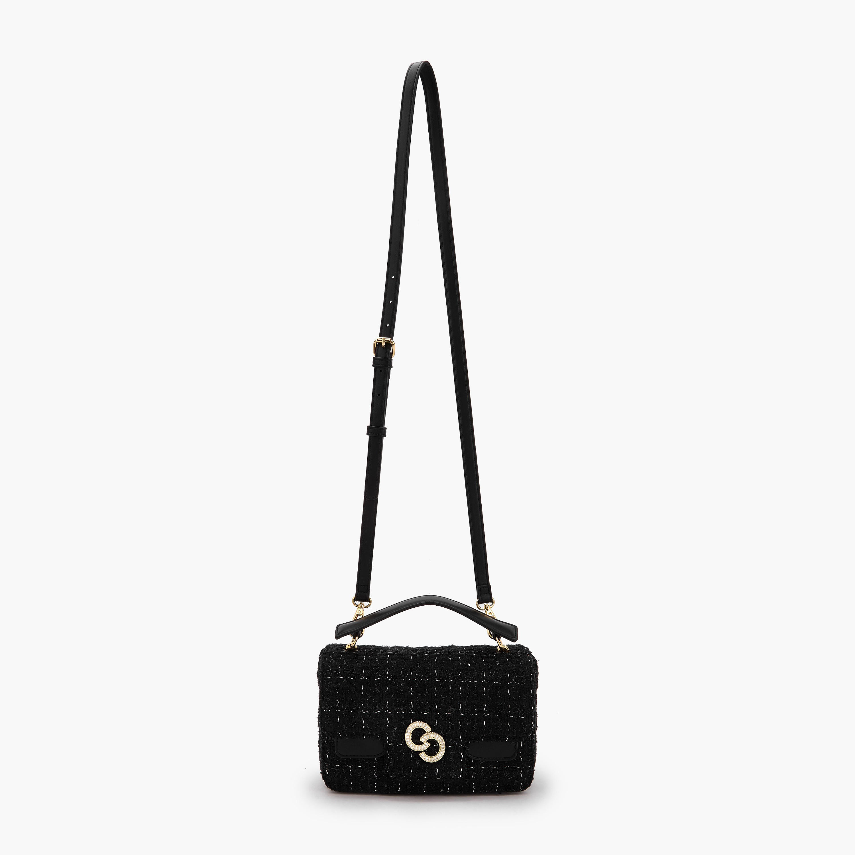 Celeste Textured Satchel Bag with Button Closure-women-bagsandwallets-handbags-image-2