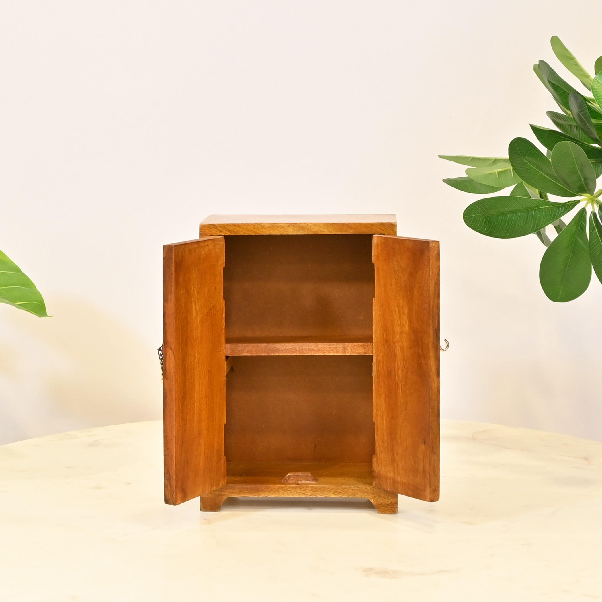 Wooden Decorative Cabinet with Geometric Design-household-decor-boxesandtrays-image-2