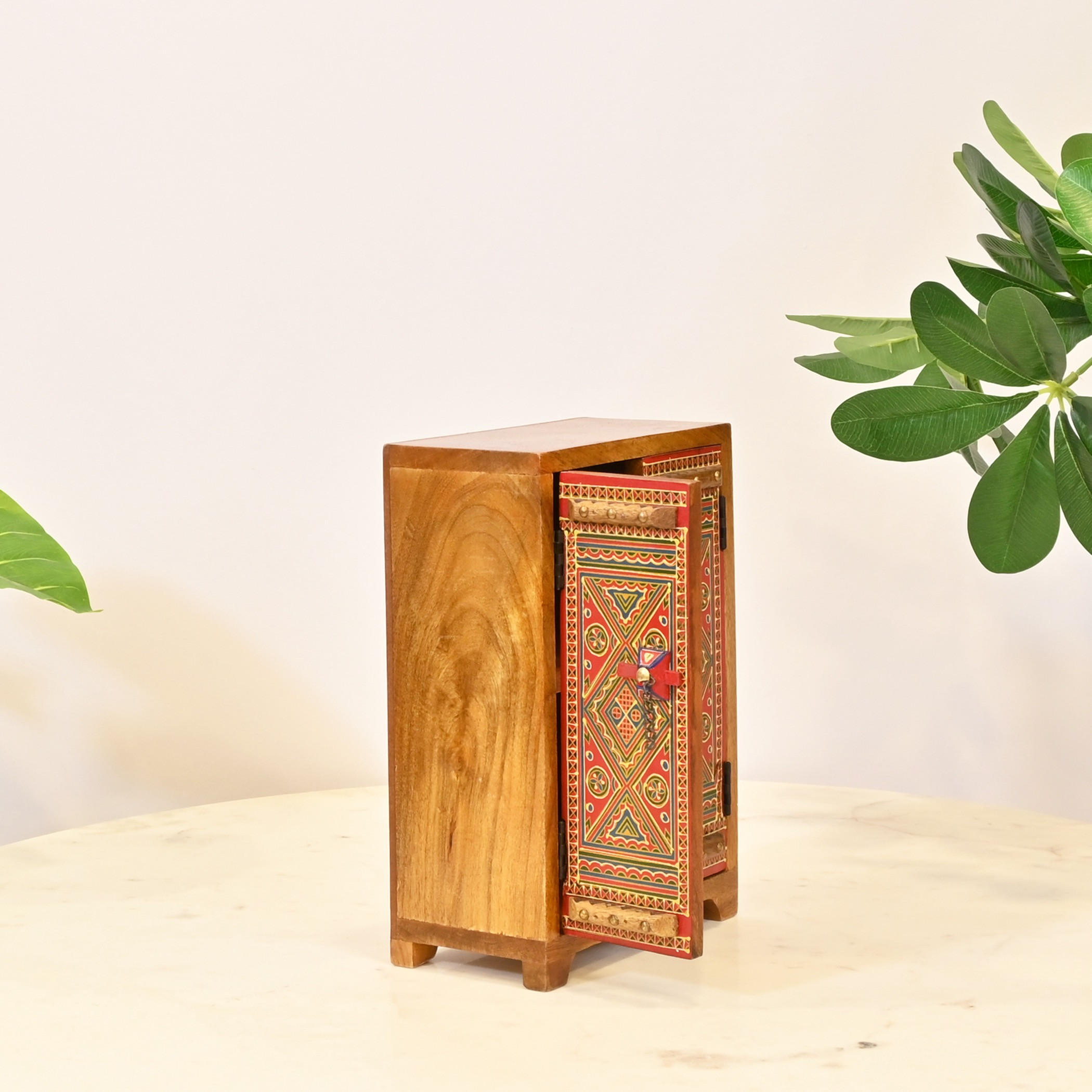 Wooden Decorative Cabinet with Geometric Design-household-decor-boxesandtrays-image-3