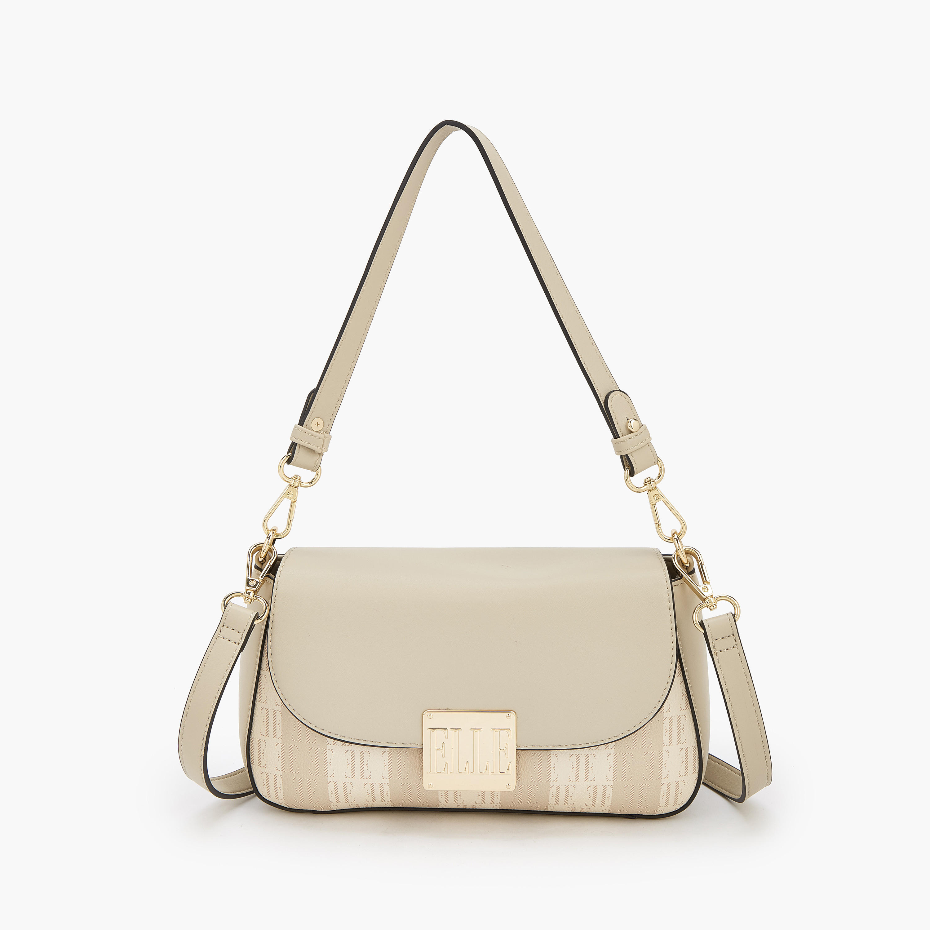 شنطة كتف بحزام قابل للفصل وطبعات مونوجرام من إيل-women-bagsandwallets-handbags-image-1