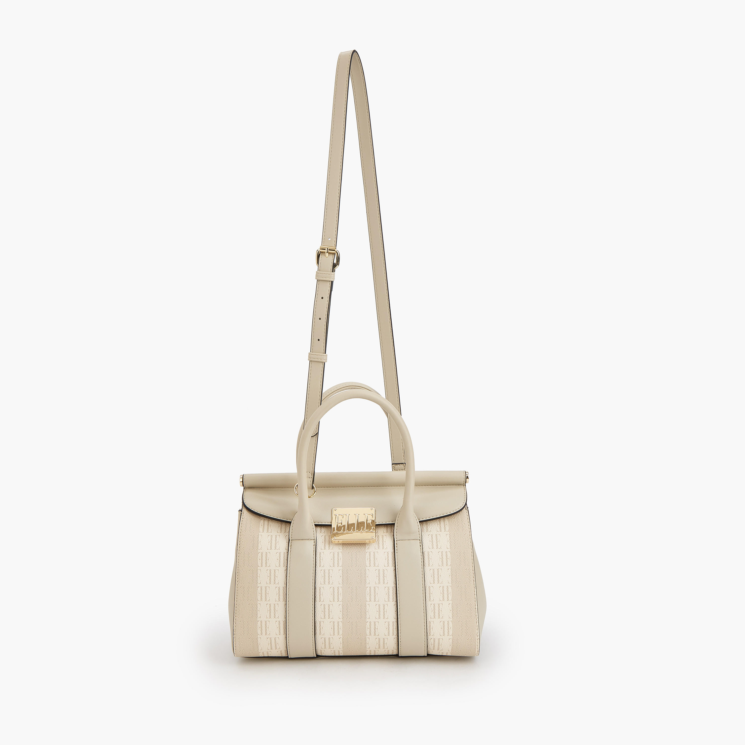 Elle Monogram Print Tote Bag with Detachable Strap-women-bagsandwallets-handbags-image-3