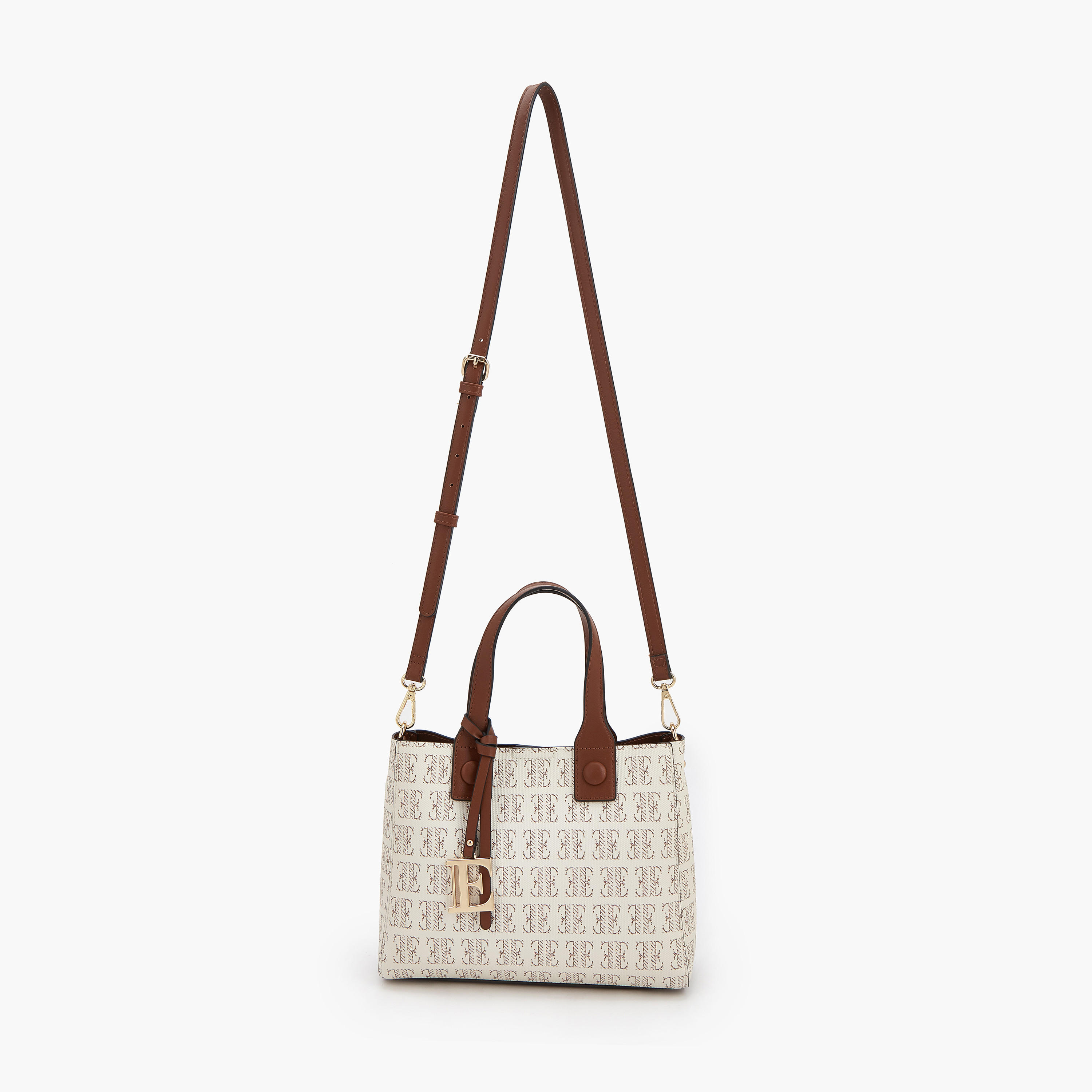 Elle Monogram Print Tote Bag with Detachable Strap-women-bagsandwallets-handbags-image-3