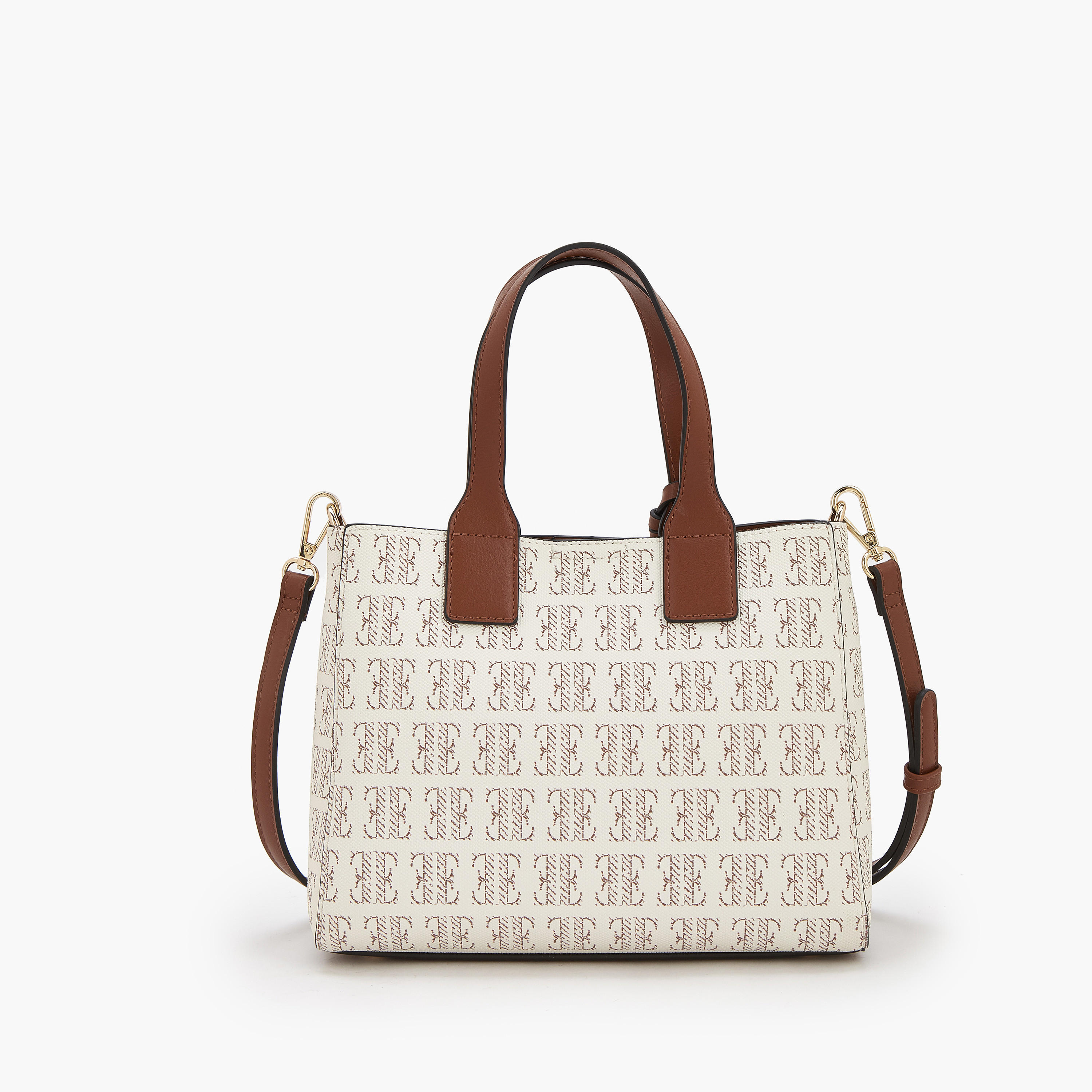 Elle Monogram Print Tote Bag with Detachable Strap-women-bagsandwallets-handbags-image-5