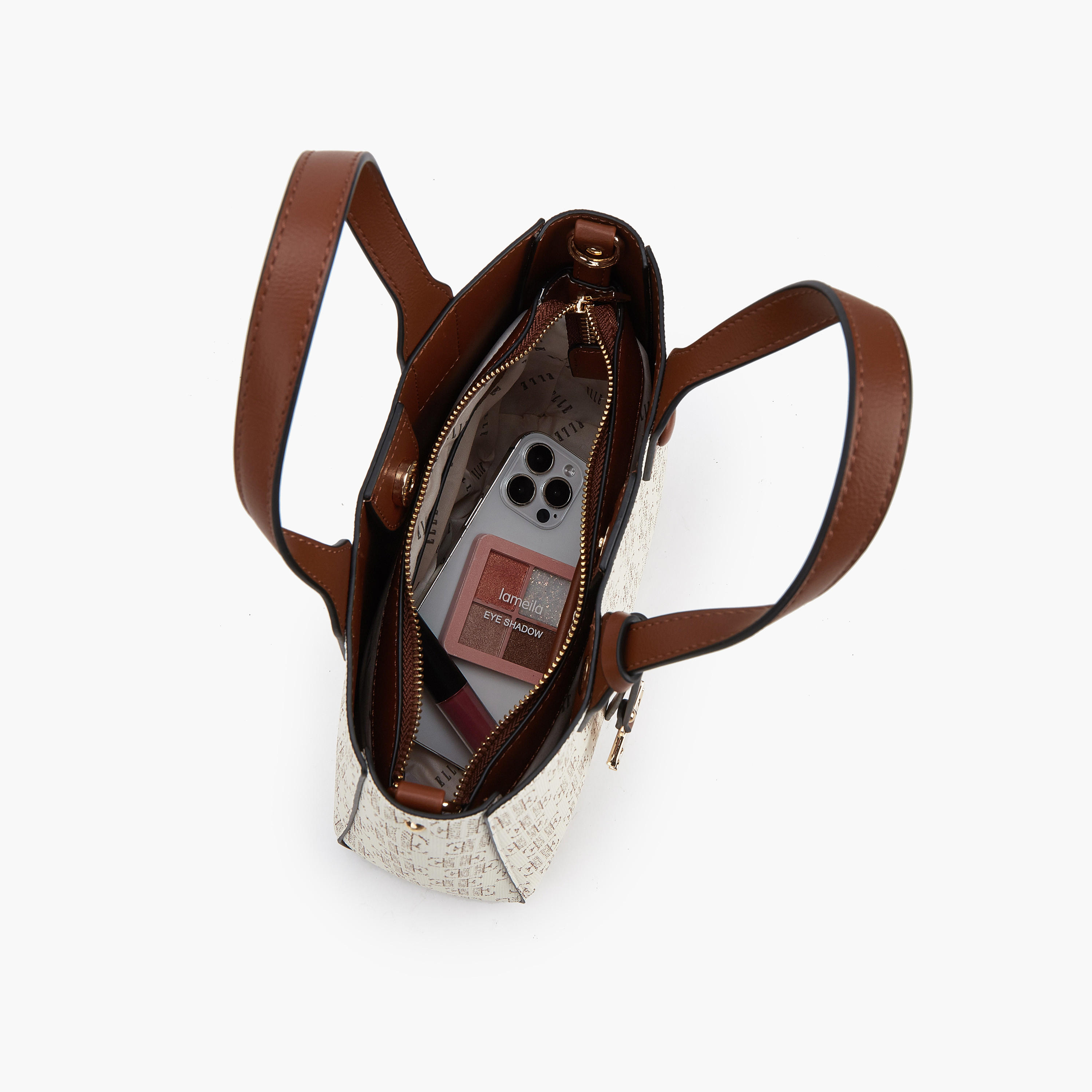 Elle Monogram Print Tote Bag with Detachable Strap-women-bagsandwallets-handbags-image-8
