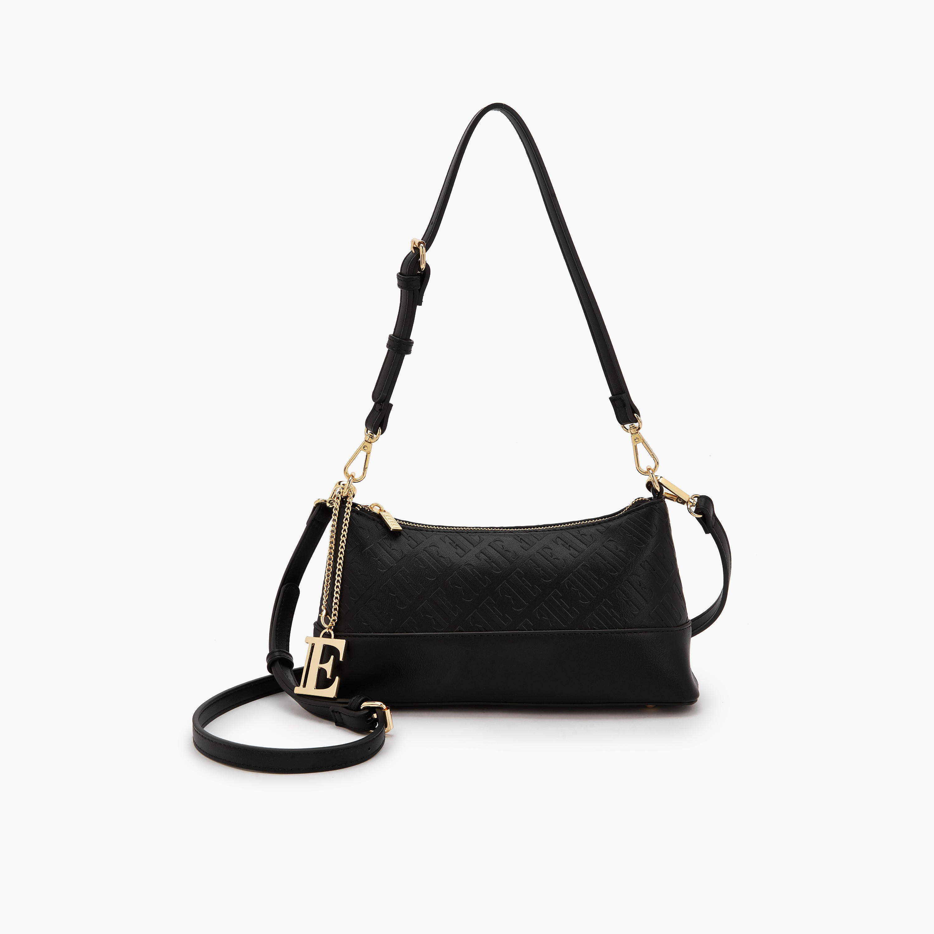 Elle Monogram Embossed Crossbody Bag with Detachable Strap-women-bagsandwallets-handbags-image-1