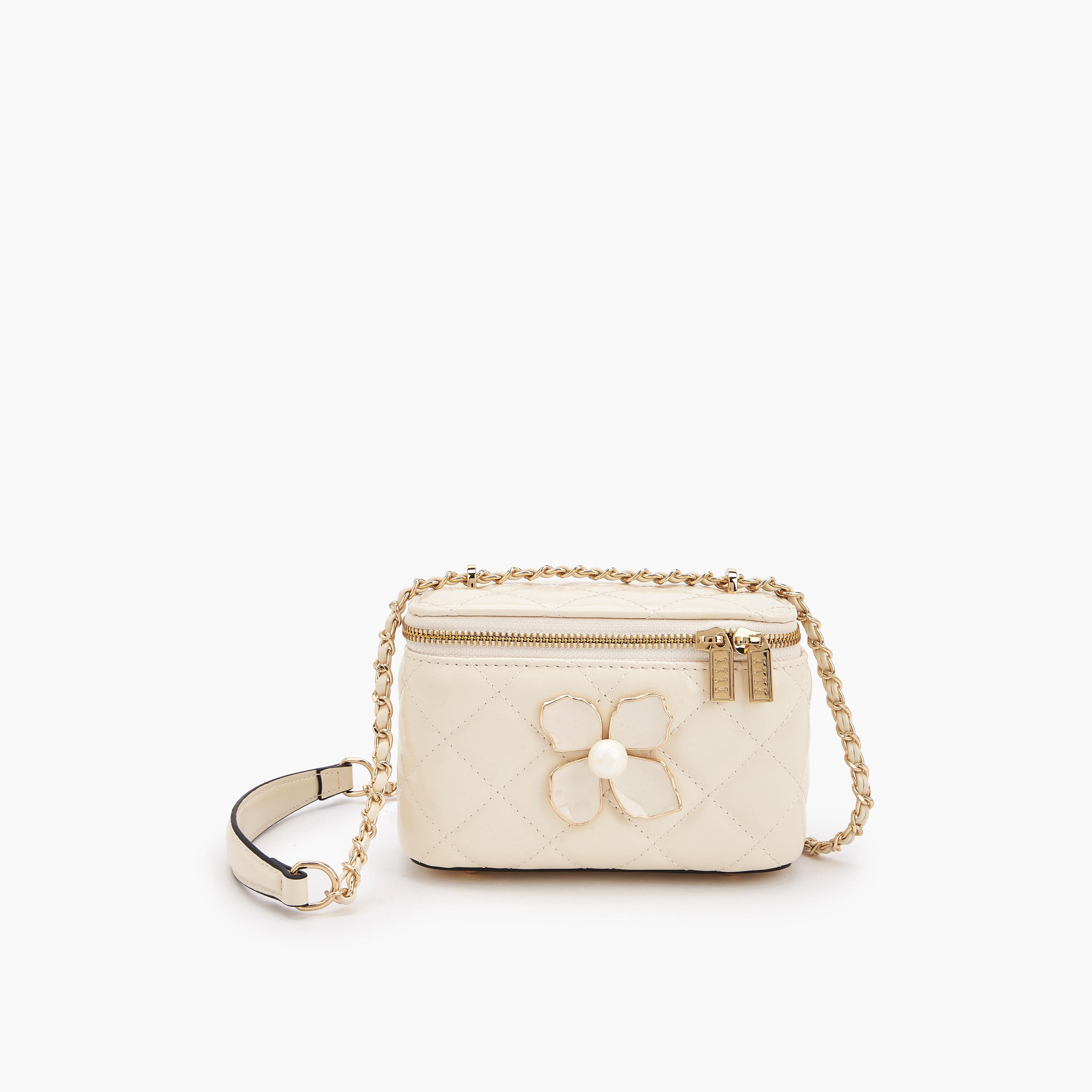 Elle Quilted Crossbody Bag with Floral Accent-women-bagsandwallets-handbags-image-1