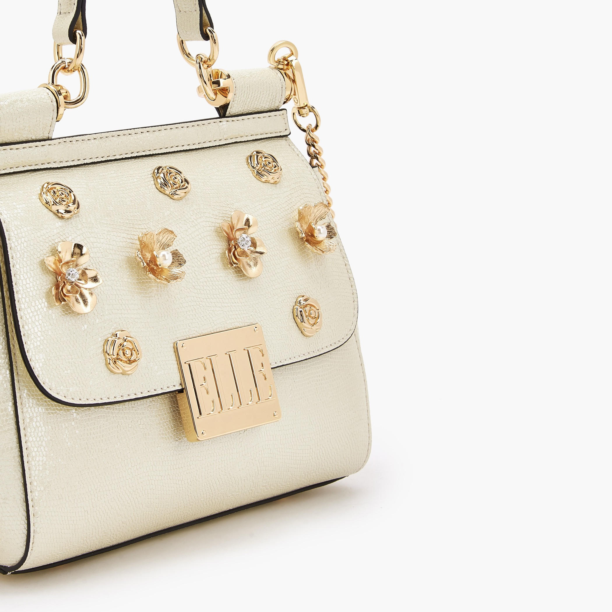 Elle Floral Embellished Satchel Bag with Chain Strap-women-bagsandwallets-handbags-image-4