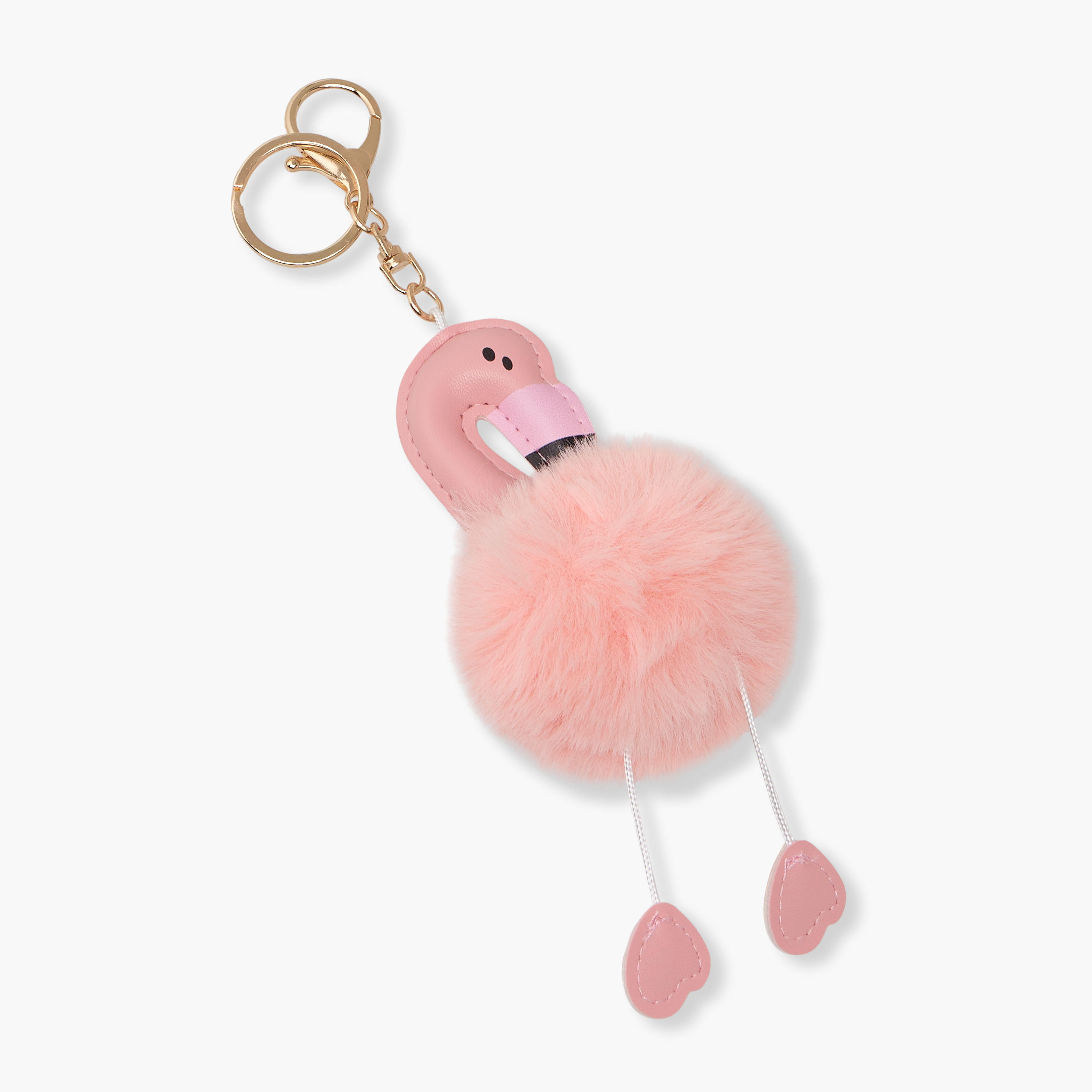 Bag Charm with Flamingo Pompom Detail-girls-accessories-keyringsandbagcharms-image-2