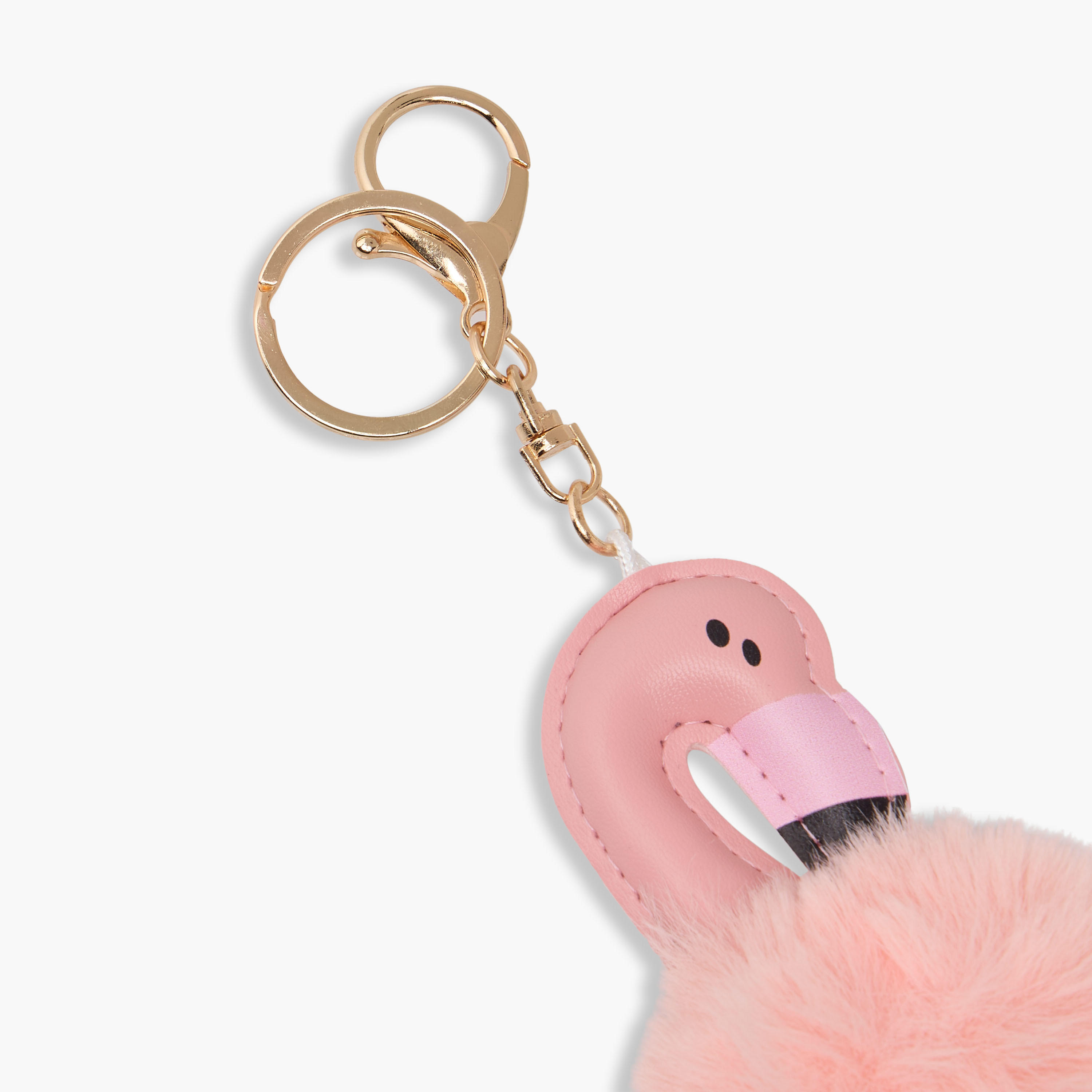 Bag Charm with Flamingo Pompom Detail-girls-accessories-keyringsandbagcharms-image-3