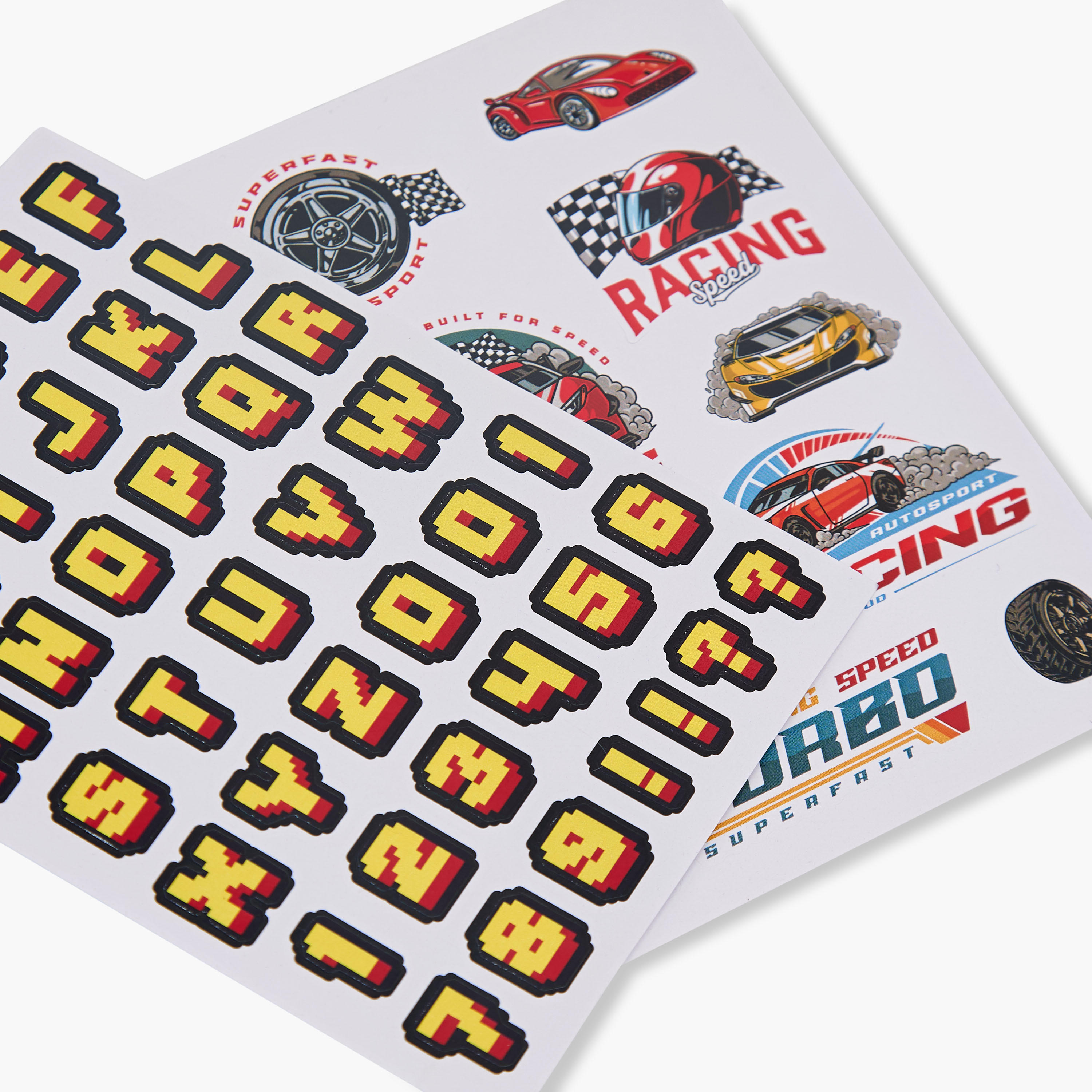 Racing Print Stationery Set with Notebook, Stickers, Pens - 6-Piece-school-stationery-sets-image-8