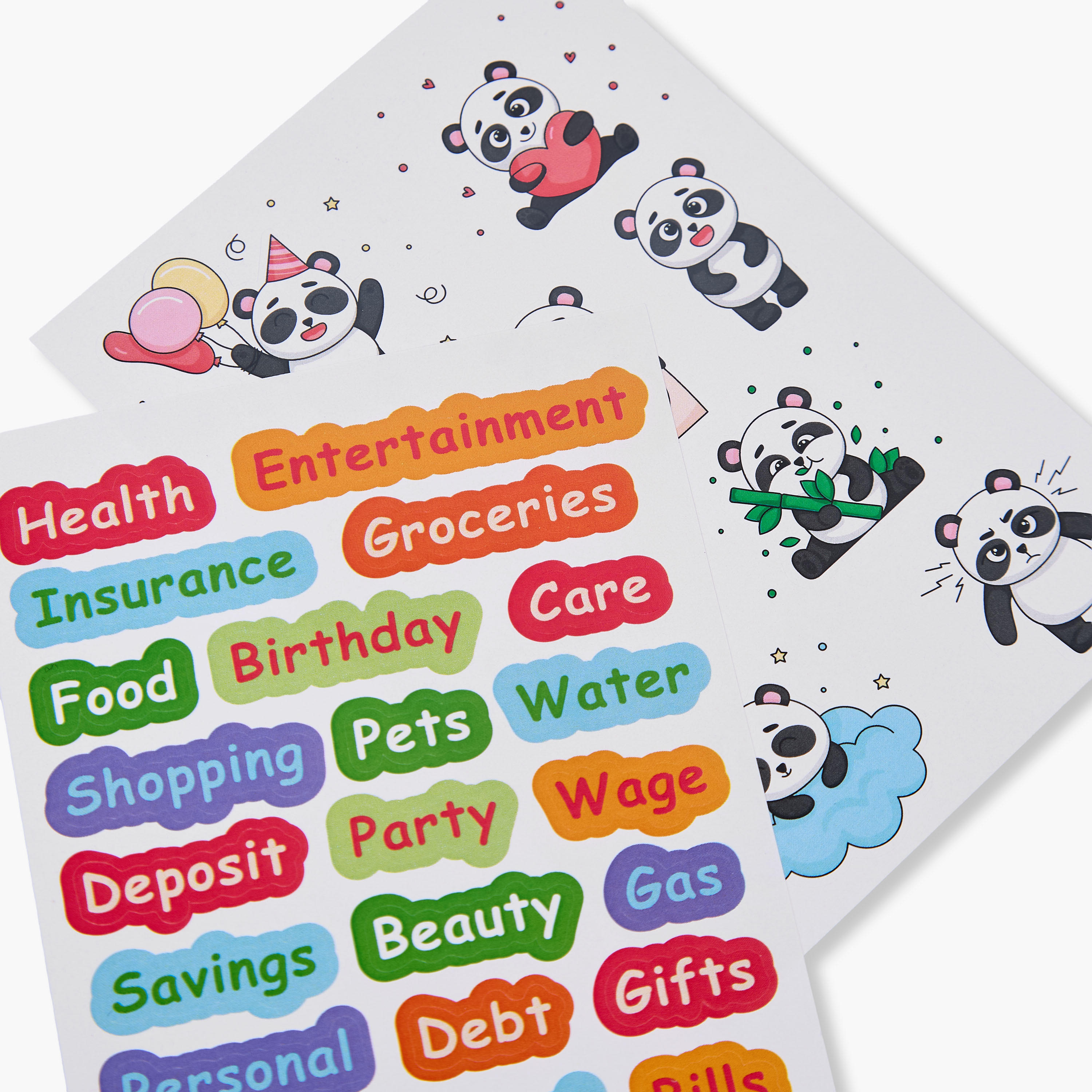 Panda Print Stationery Set with Notebook, Stickers, Pens - 6-Piece-school-stationery-sets-image-8