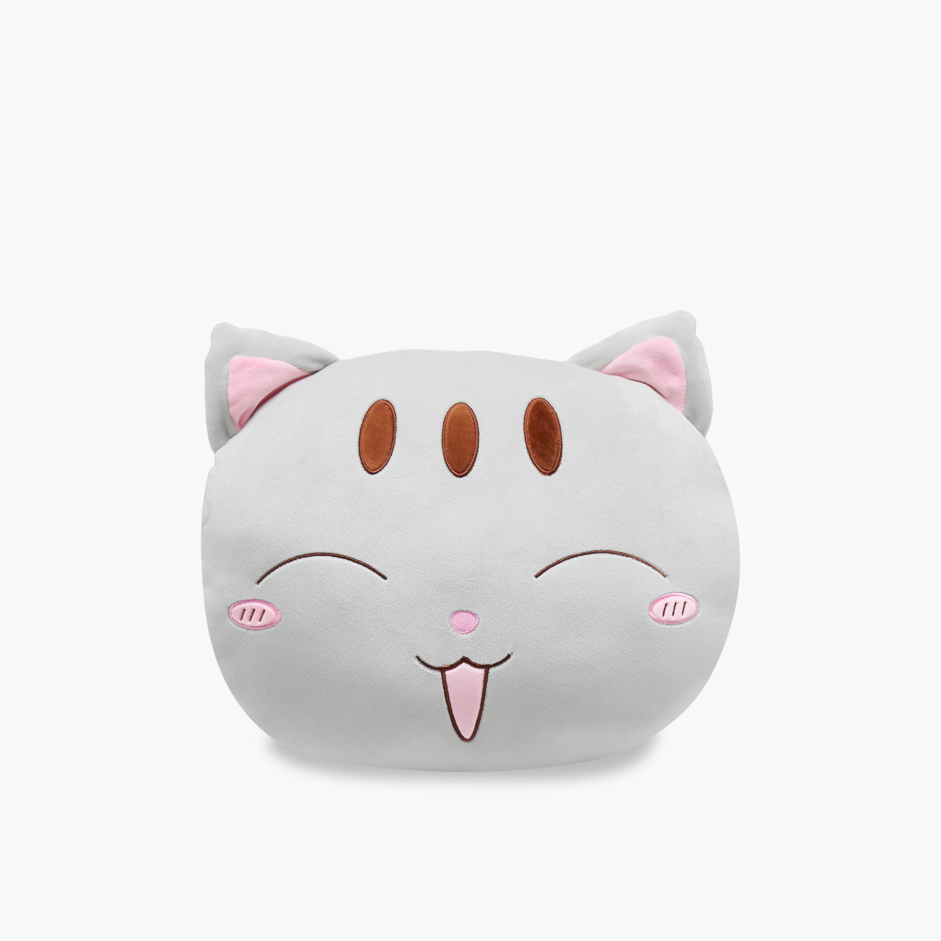 Cat Face Plush Cushion - 38x30x12 cms-household-cushionsandthrows-filledcushions-decorativecushions-image-1