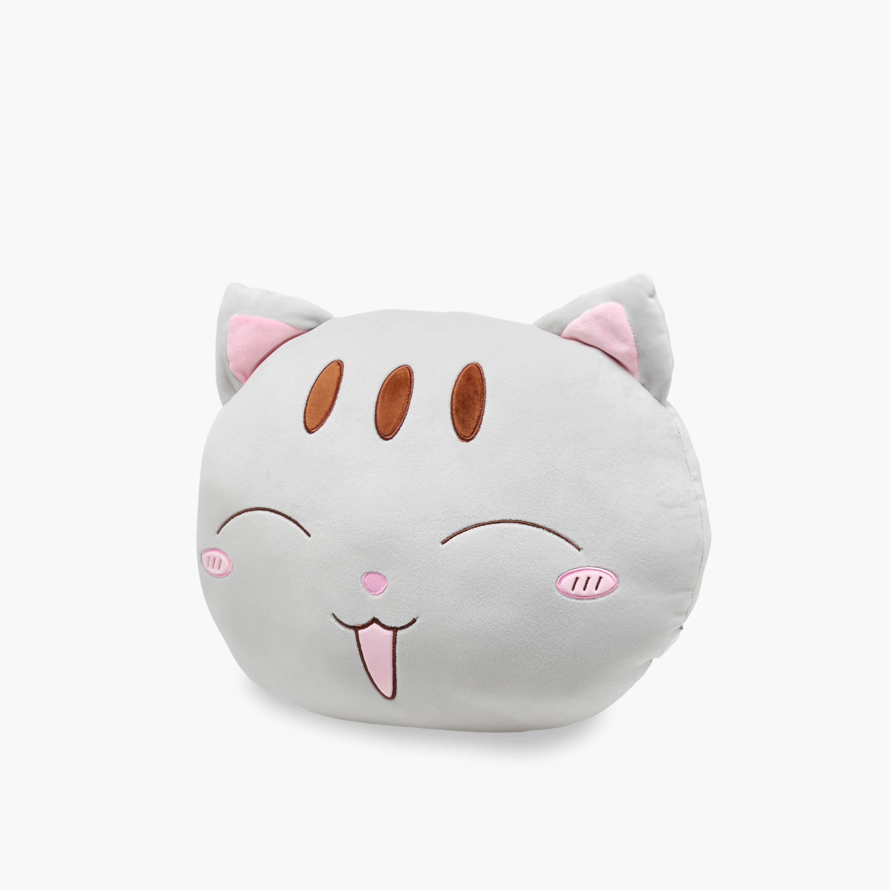 Cat Face Plush Cushion - 38x30x12 cms-household-cushionsandthrows-filledcushions-decorativecushions-image-2