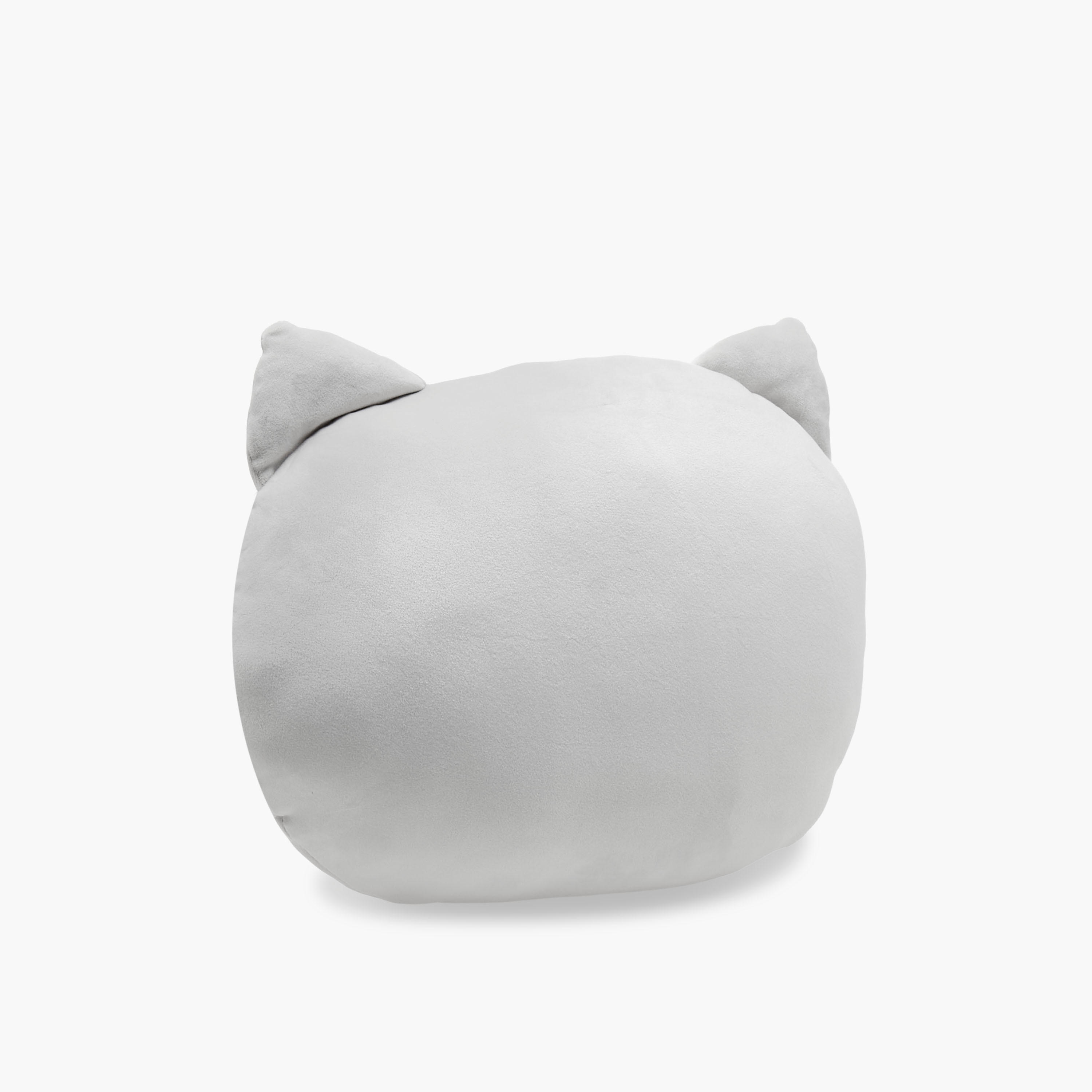 Cat Face Plush Cushion - 38x30x12 cms-household-cushionsandthrows-filledcushions-decorativecushions-image-3