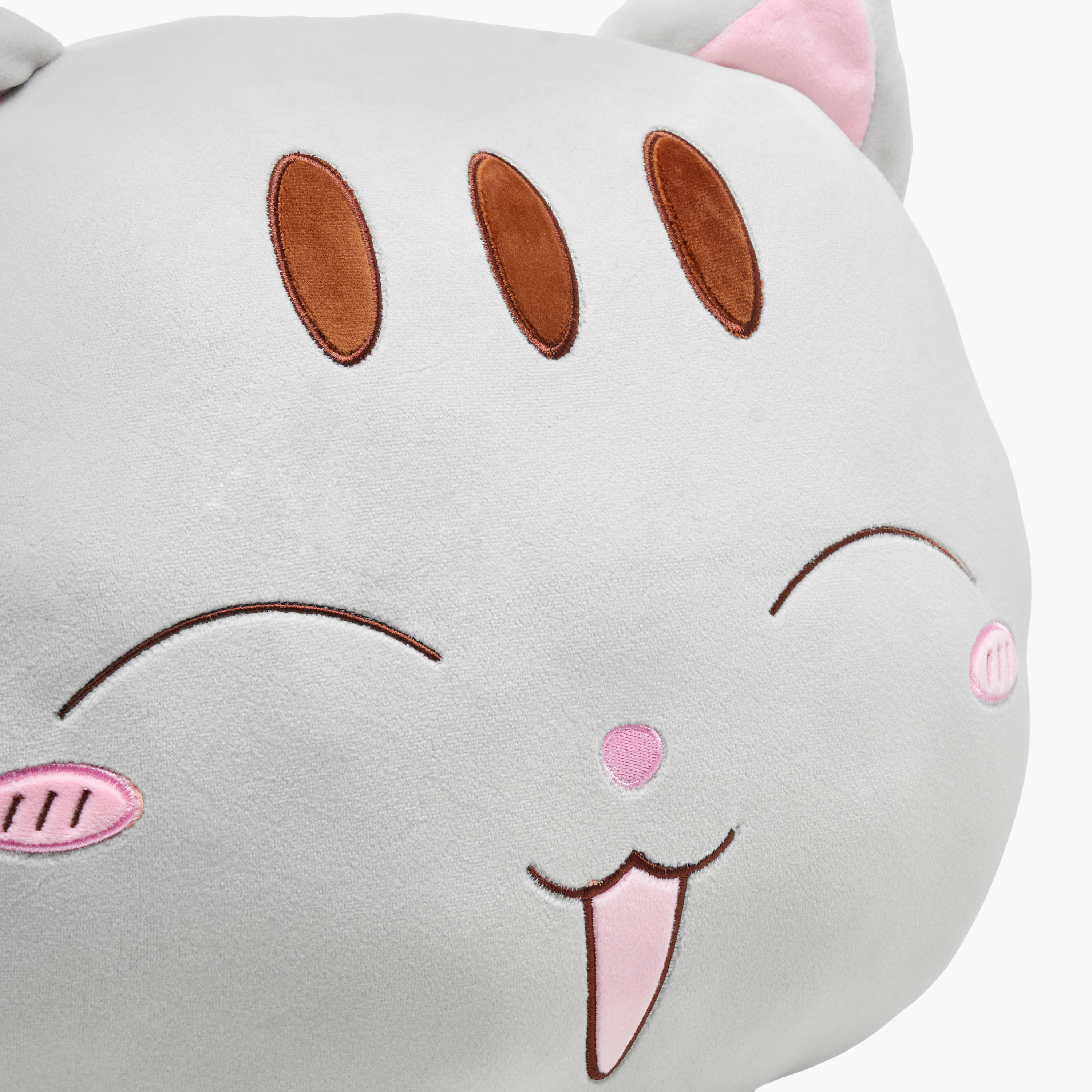 Cat Face Plush Cushion - 38x30x12 cms-household-cushionsandthrows-filledcushions-decorativecushions-image-4