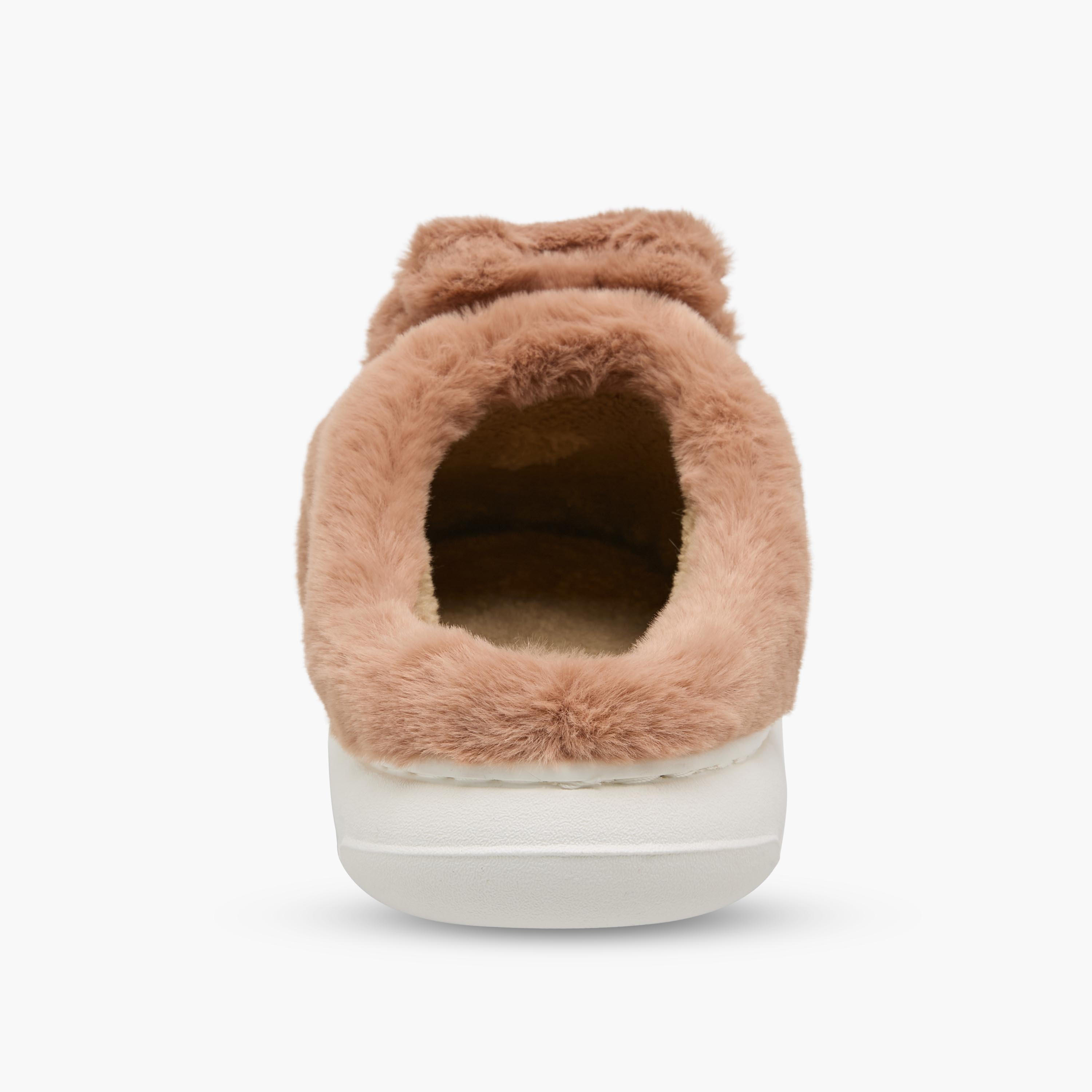 Girls Teddy Bear Plush Bedroom Mules-girls-shoes-flipflopsandslides-image-5