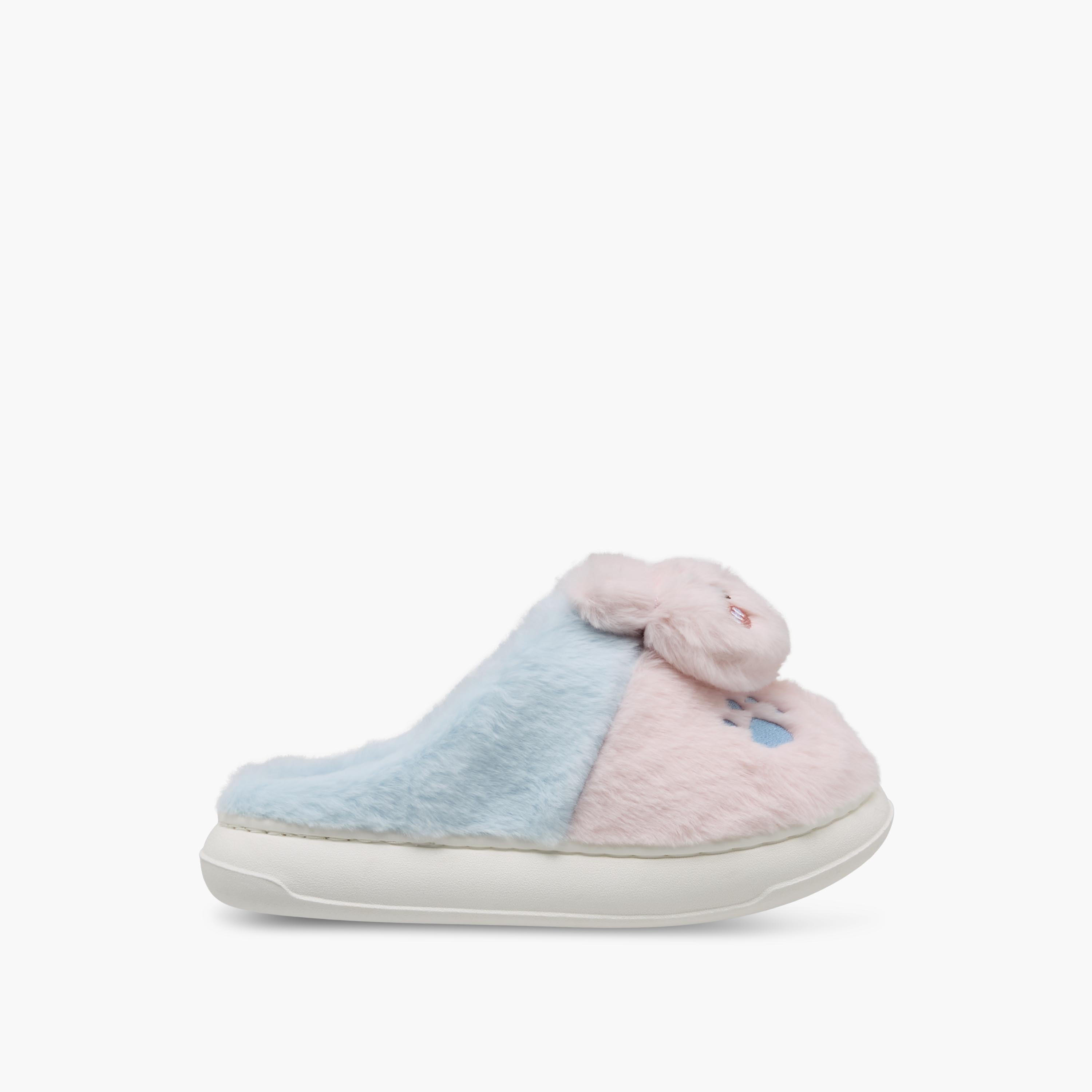 Girls Bunny Plush Bedroom Mules-girls-shoes-flipflopsandslides-image-3