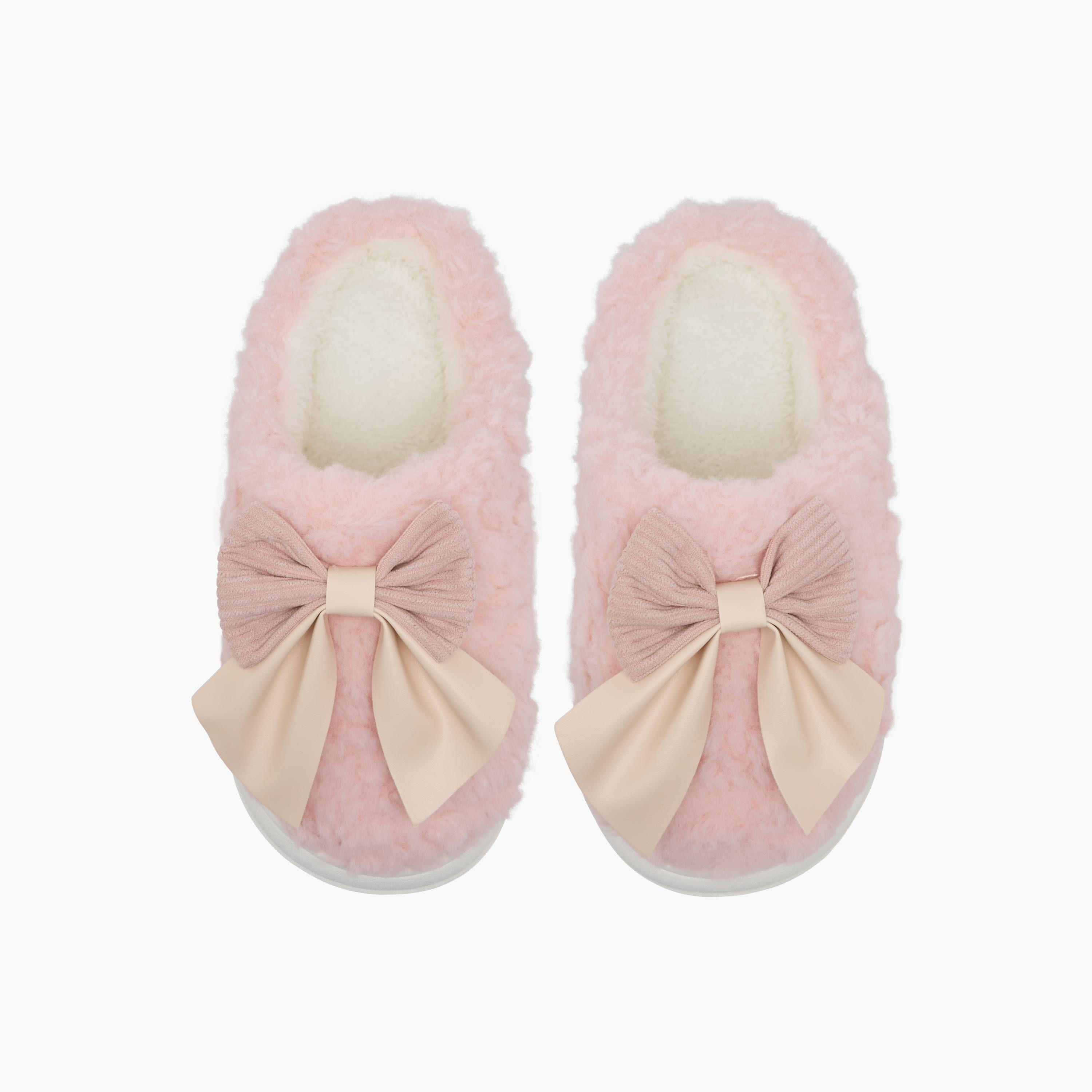 Girls Bow Detail Bedroom Mules-girls-shoes-flipflopsandslides-image-1