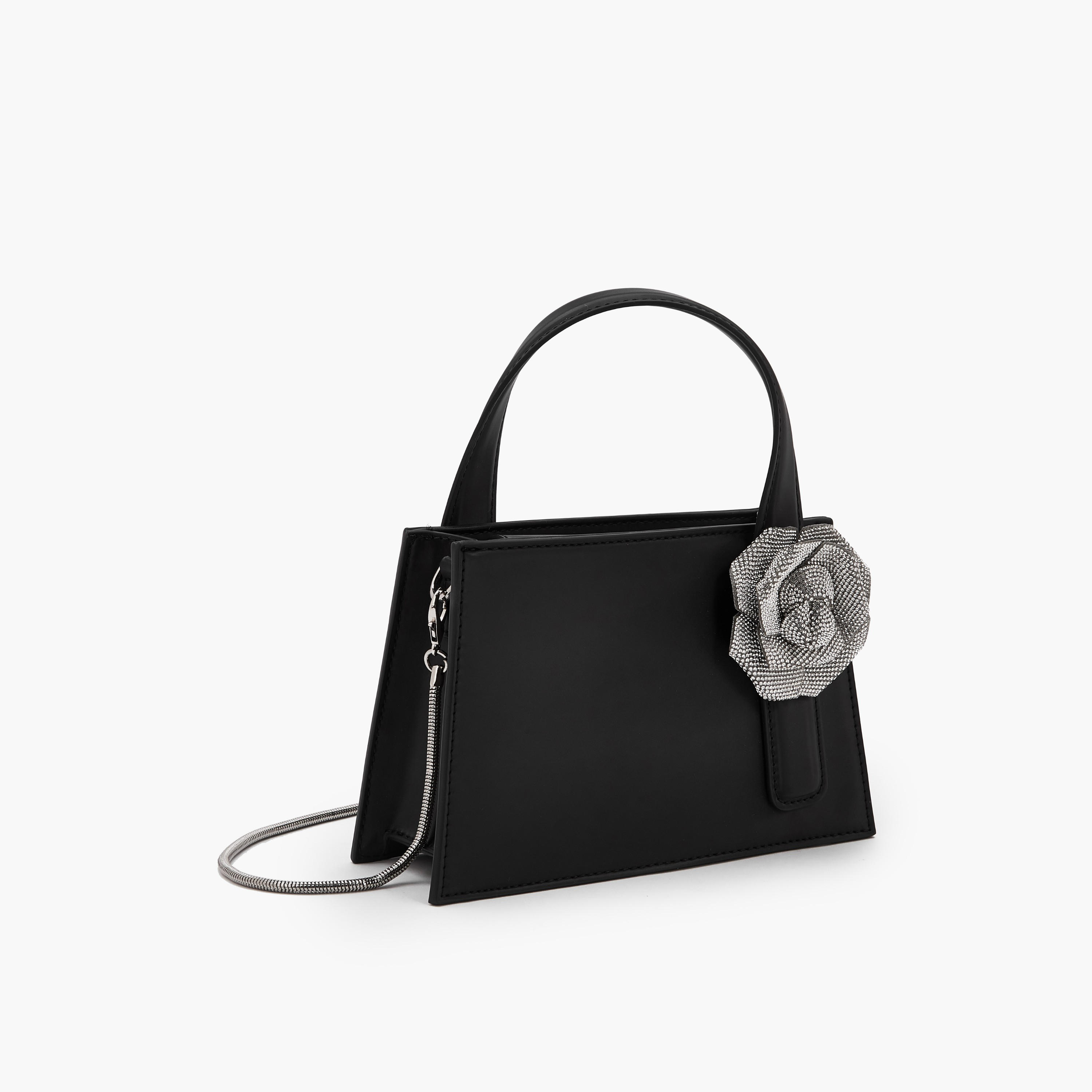 Celeste Floral Embellished Tote Bag with Chain Strap-women-bagsandwallets-handbags-image-4