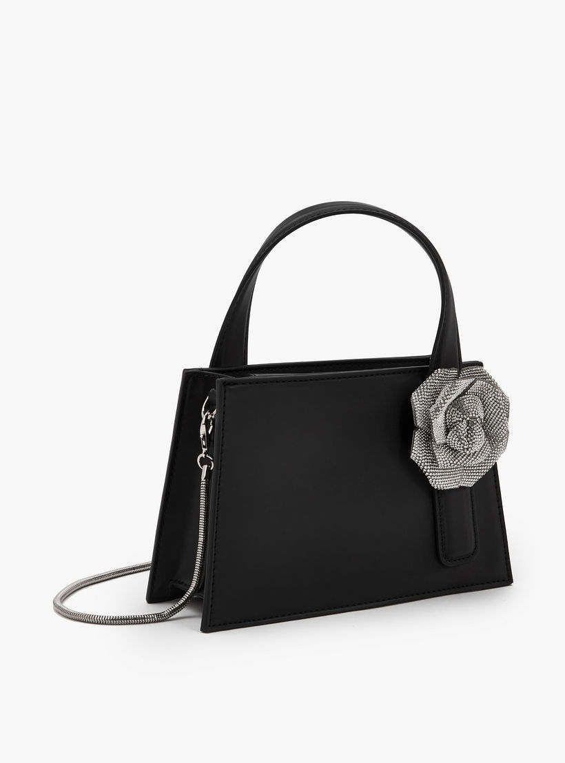 Celeste Floral Embellished Tote Bag with Chain Strap-women-bagsandwallets-handbags-image-4