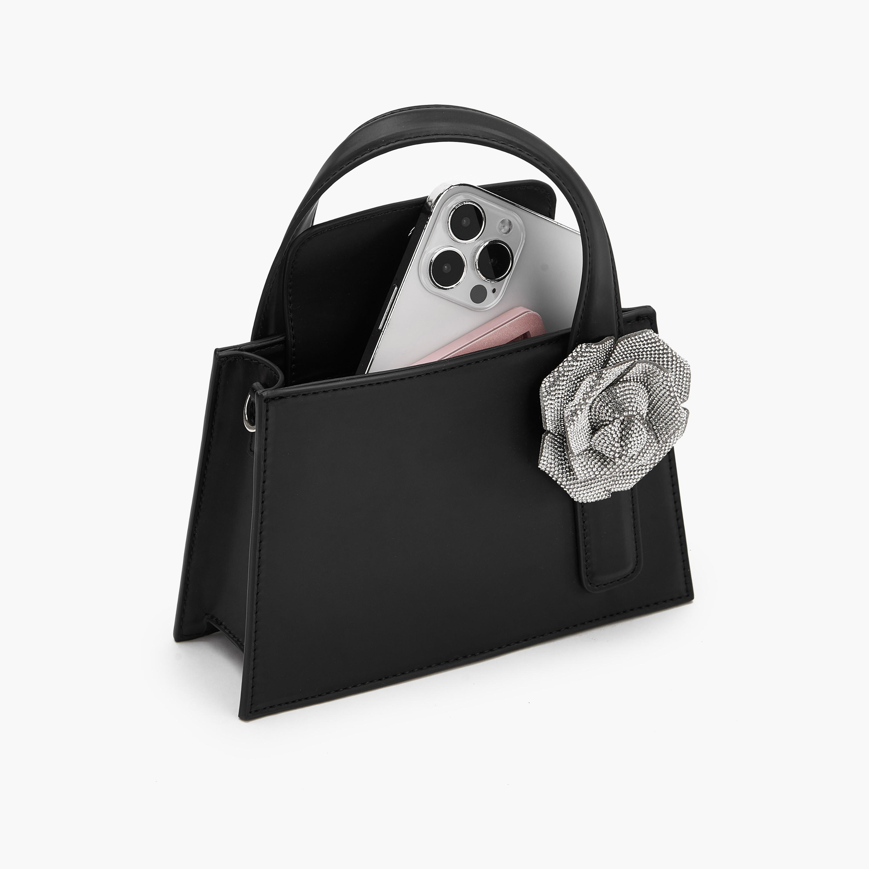 Celeste Floral Embellished Tote Bag with Chain Strap-women-bagsandwallets-handbags-image-8