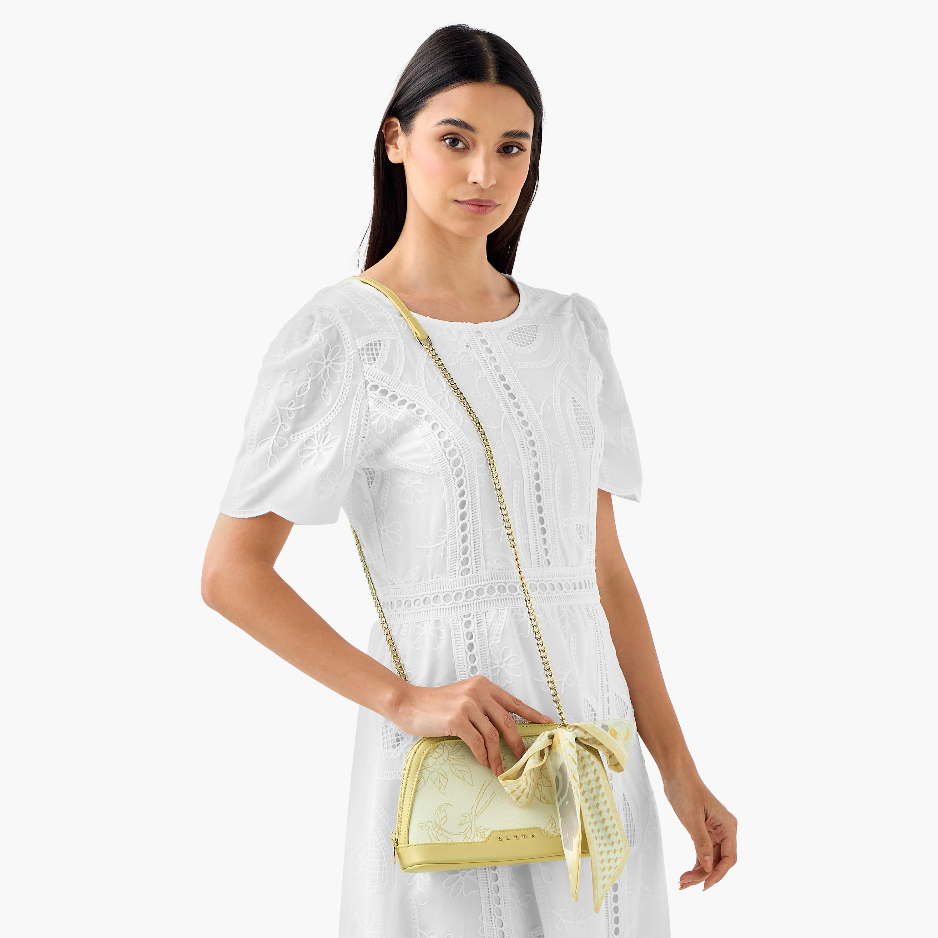 Sasha Kodes Bow Accent Crossbody Bag with Chain Strap-women-bagsandwallets-handbags-image-2
