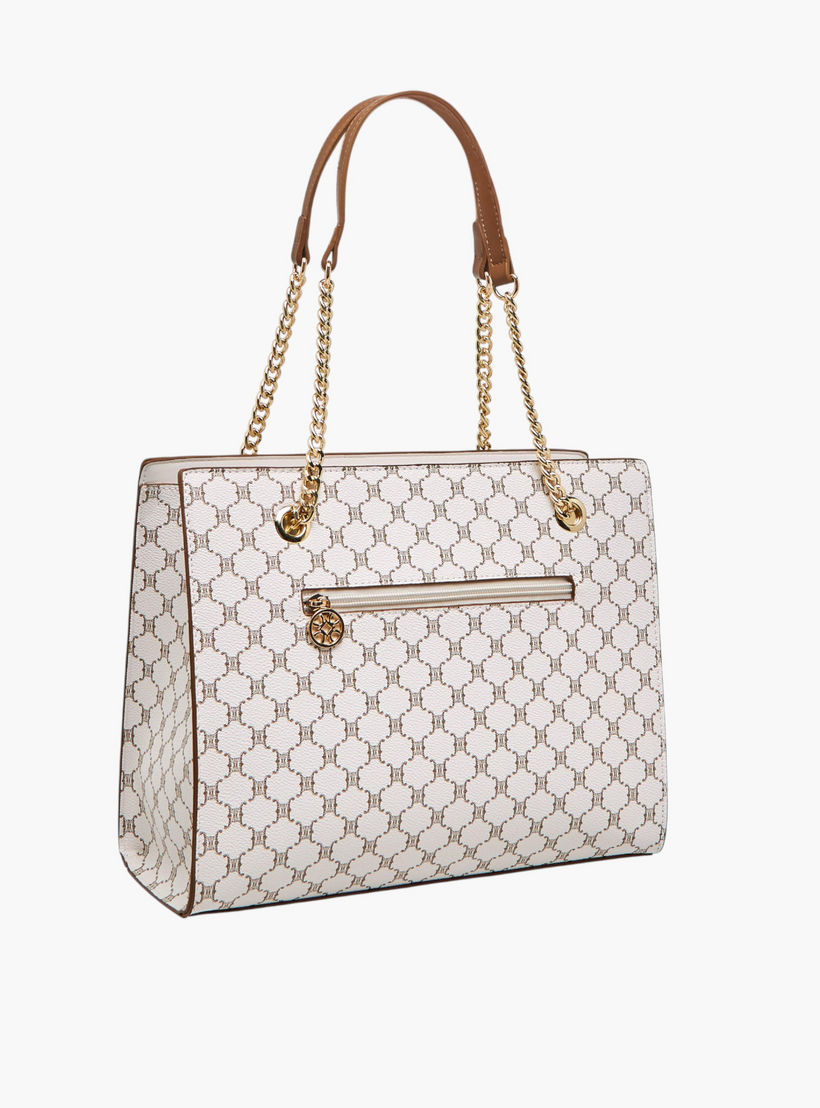 Sasha Kodes Monogram Print Tote Bag with Double Handles-women-bagsandwallets-handbags-image-4