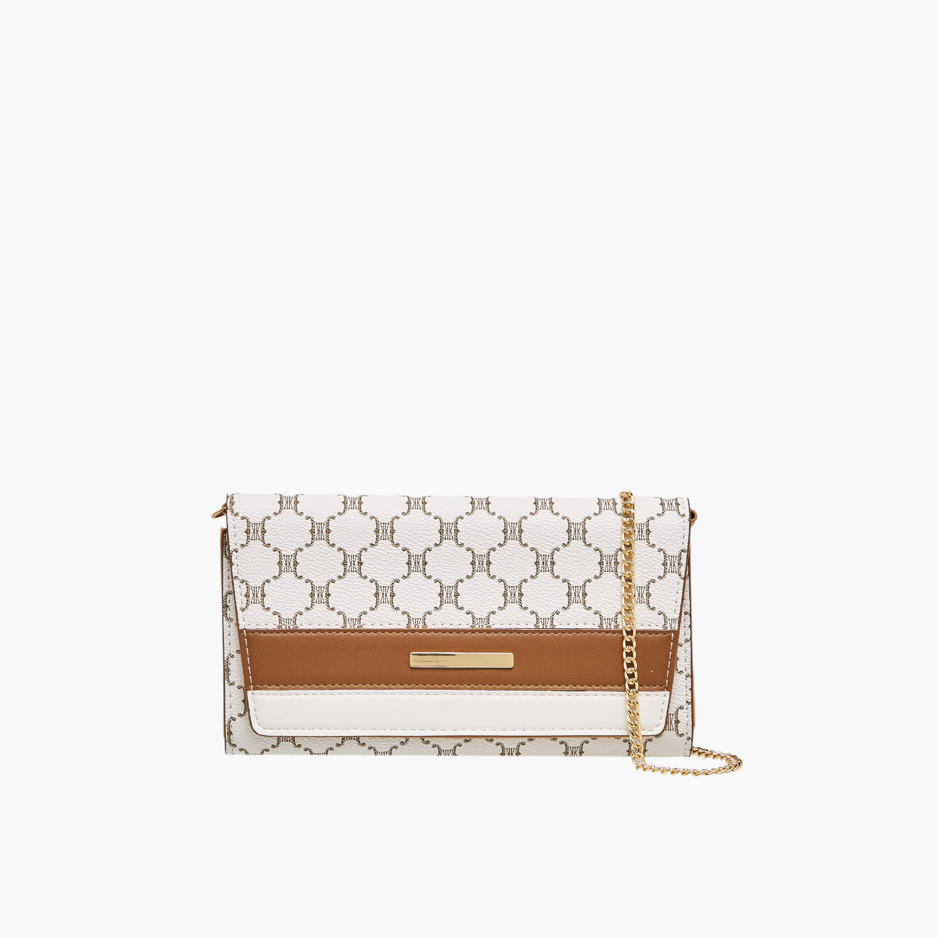 شنطة كروس بودي بحزام سلسلة وطبعات مونوجرام كودس من ساشا-women-bagsandwallets-handbags-image-1