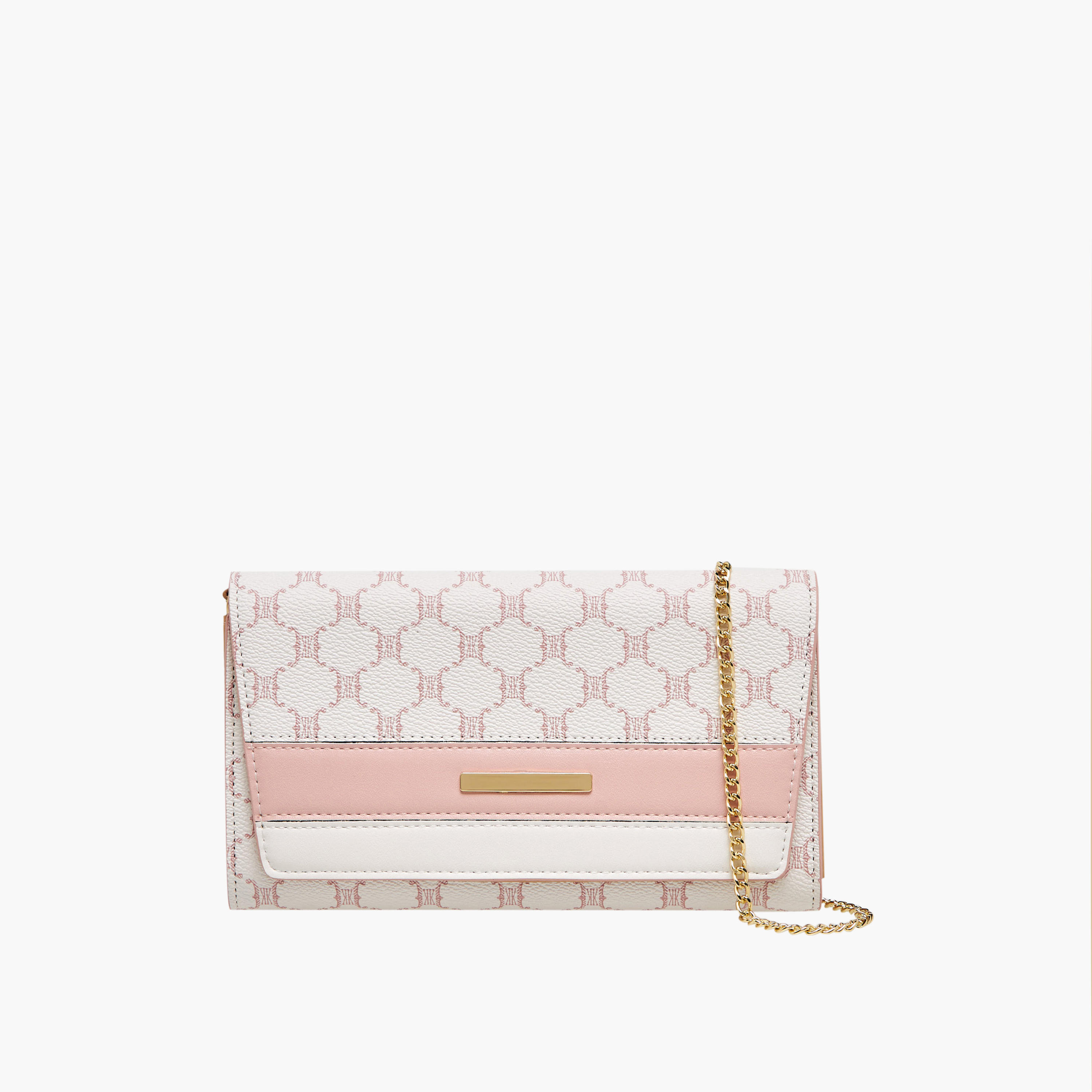 شنطة كروس بودي بحزام سلسلة وطبعات مونوجرام كودس من ساشا-women-bagsandwallets-handbags-image-1