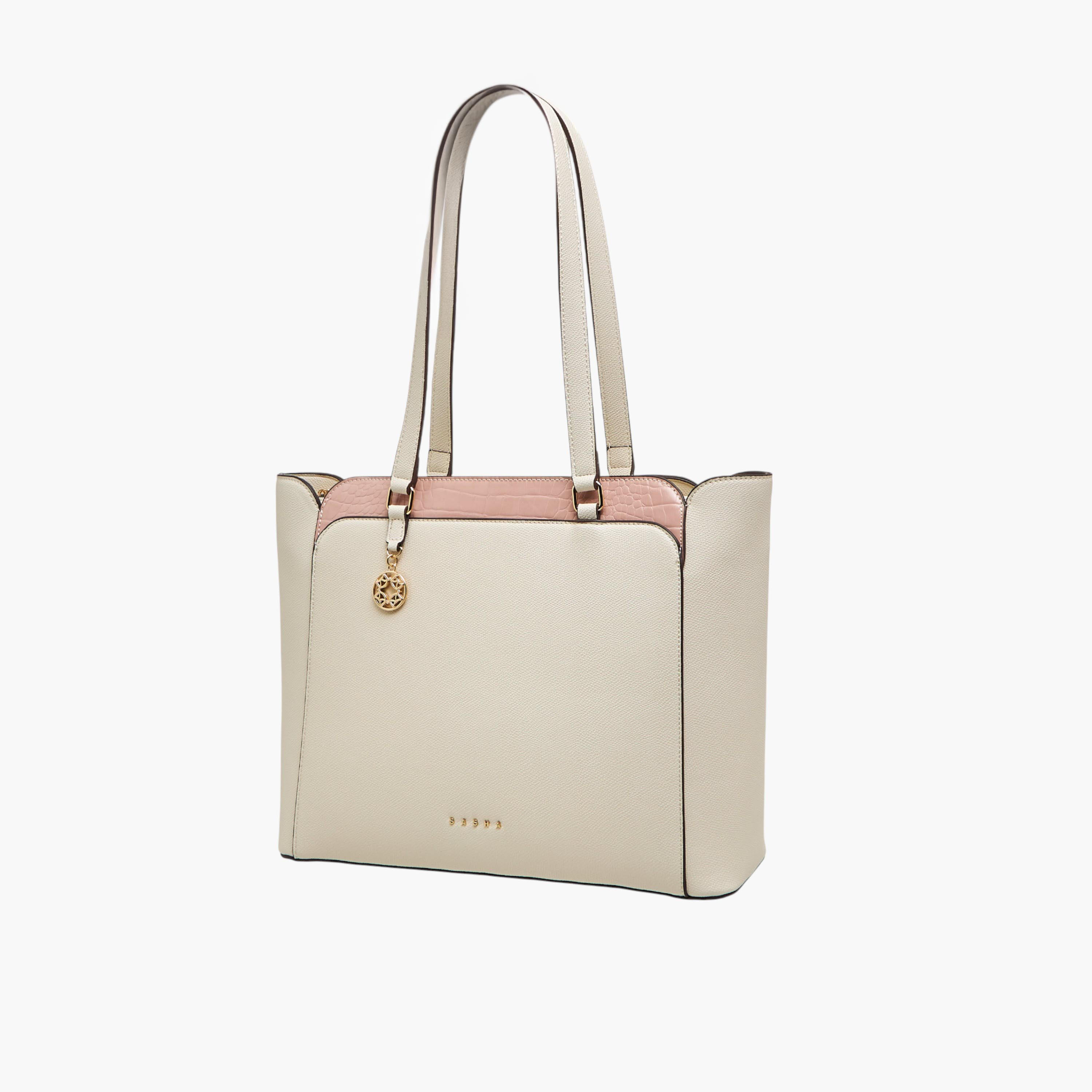 Sasha Kodes Textured Tote Bag with Double Handles-women-bagsandwallets-handbags-image-3