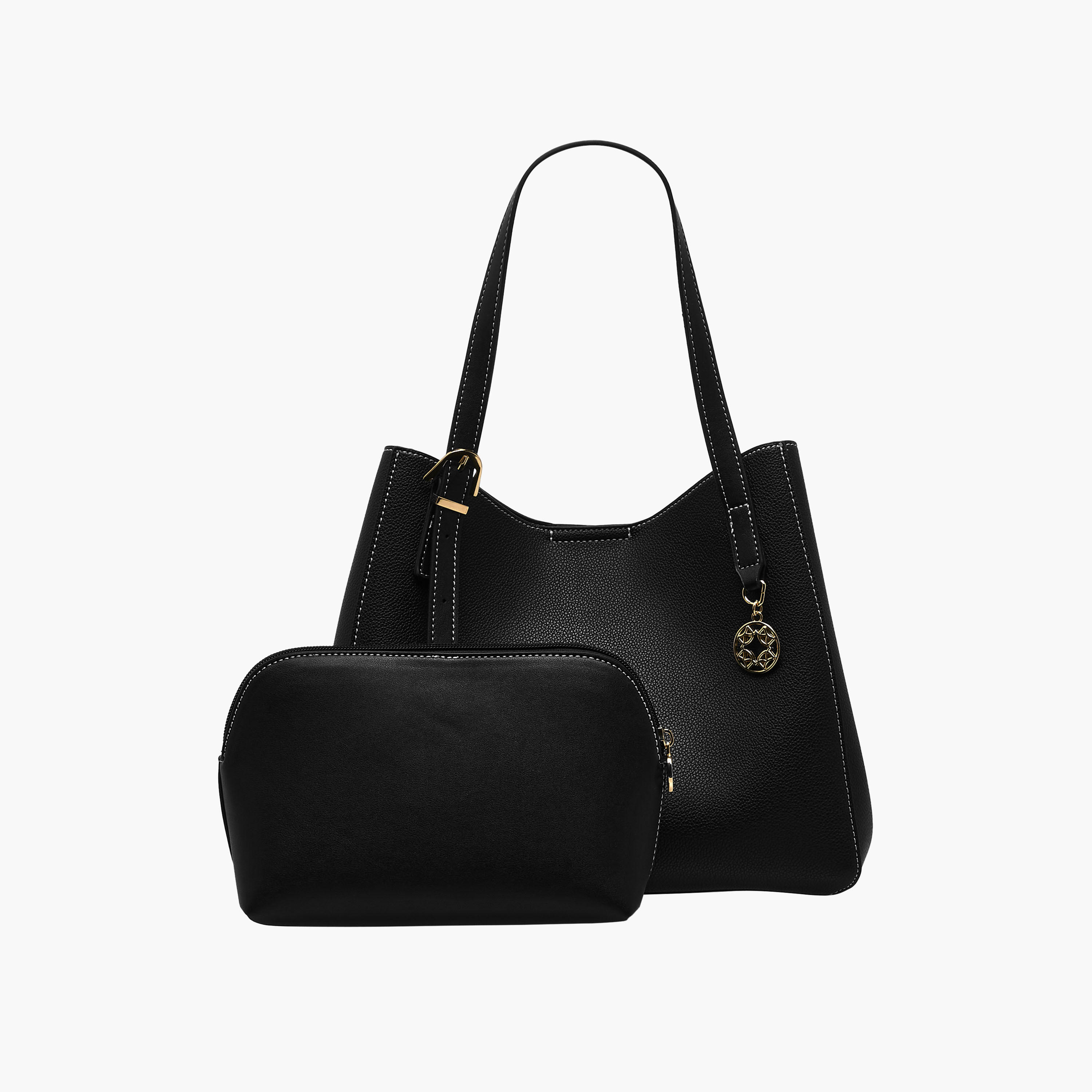 Sasha Kodes Charm Detail Shopper Bag with Pouch-women-bagsandwallets-handbags-image-1
